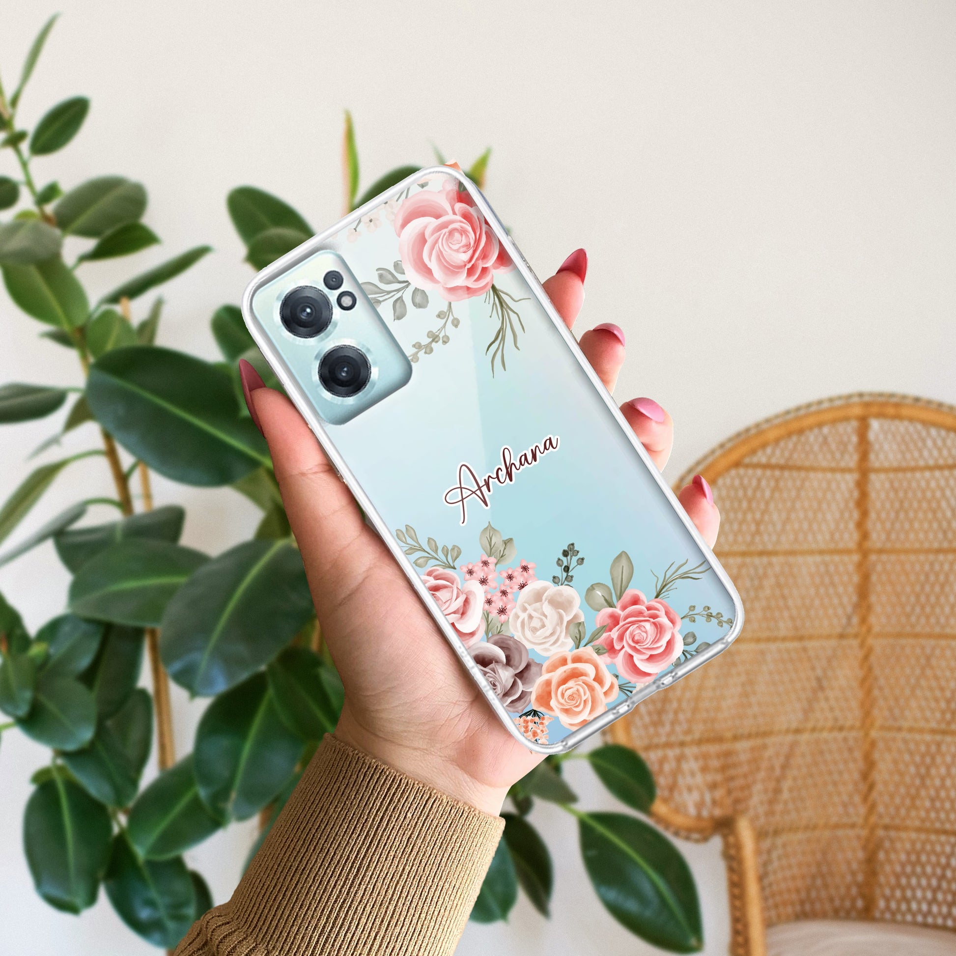 Pink Floral Transparent Silicon Case For OnePlus ShopOnCliQ