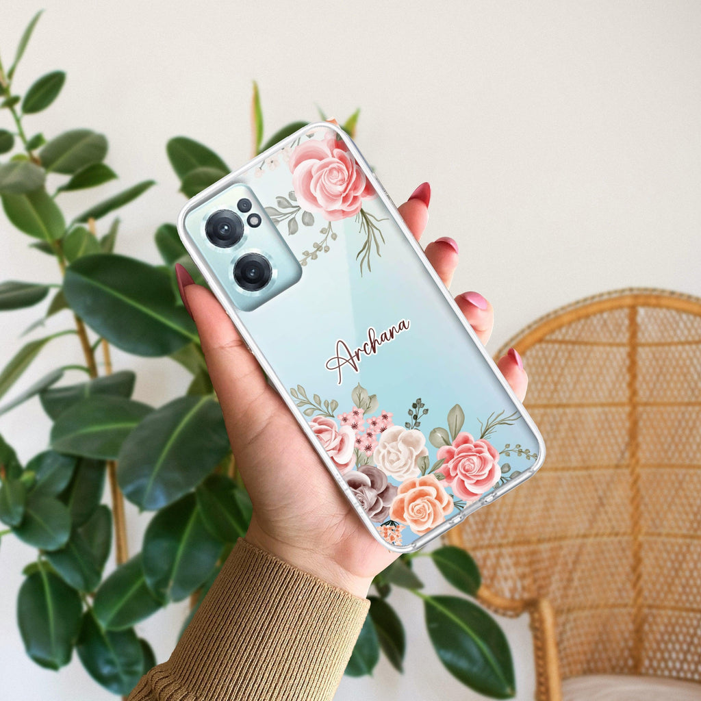 Pink Floral Anti Yellow Case For OnePlus Nord CE 2 5G