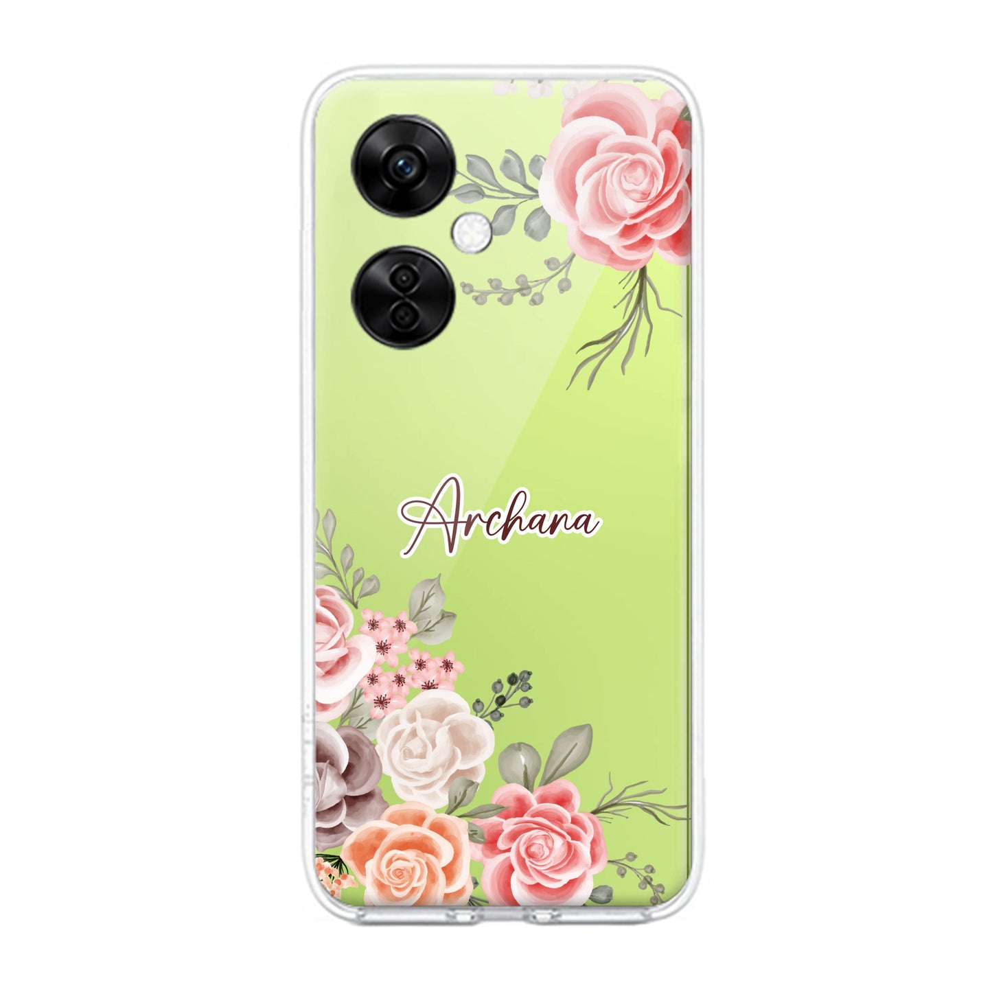 Pink Floral Transparent Silicon Case For OnePlus ShopOnCliQ