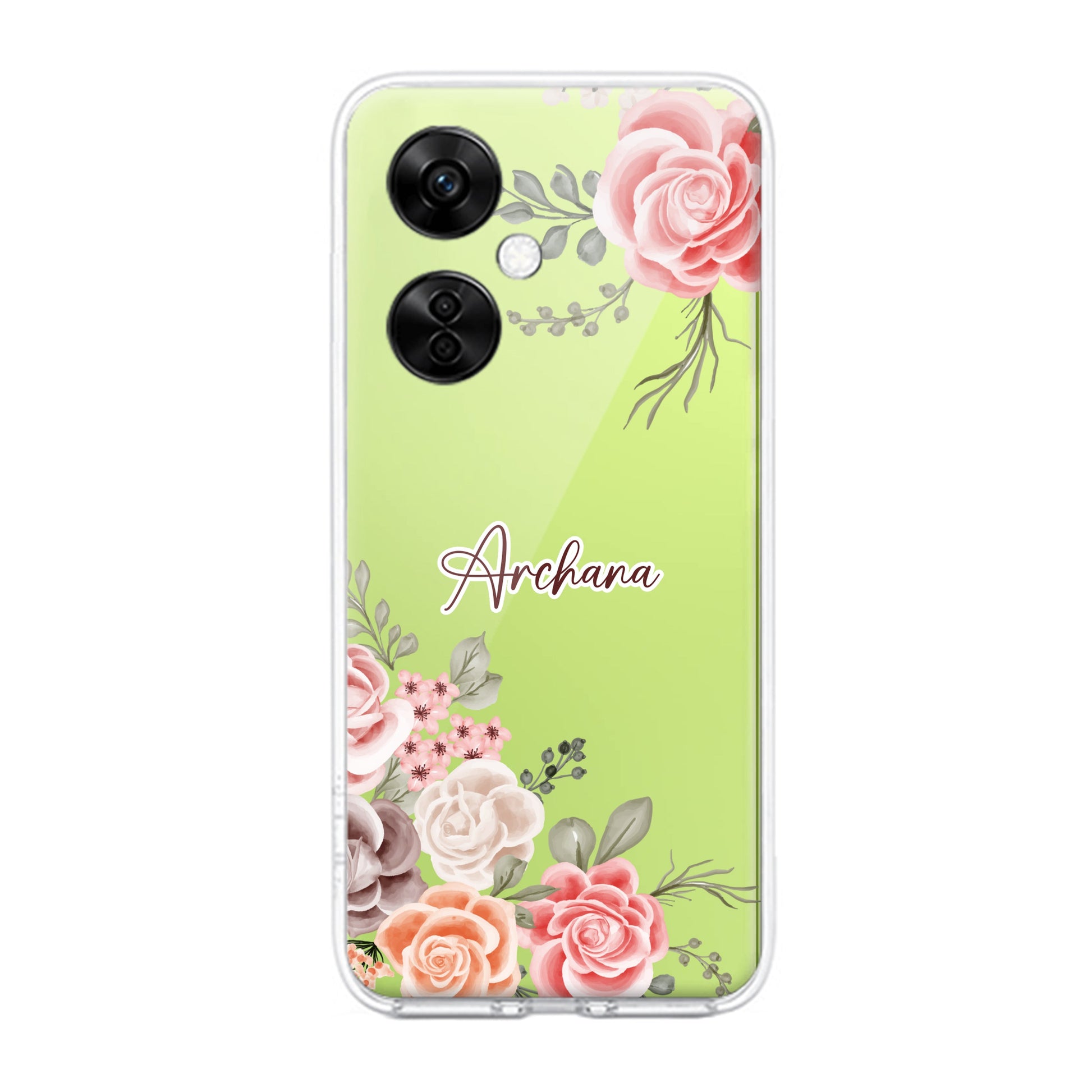 Pink Floral Transparent Silicon Case For OnePlus - ShopOnCliQ