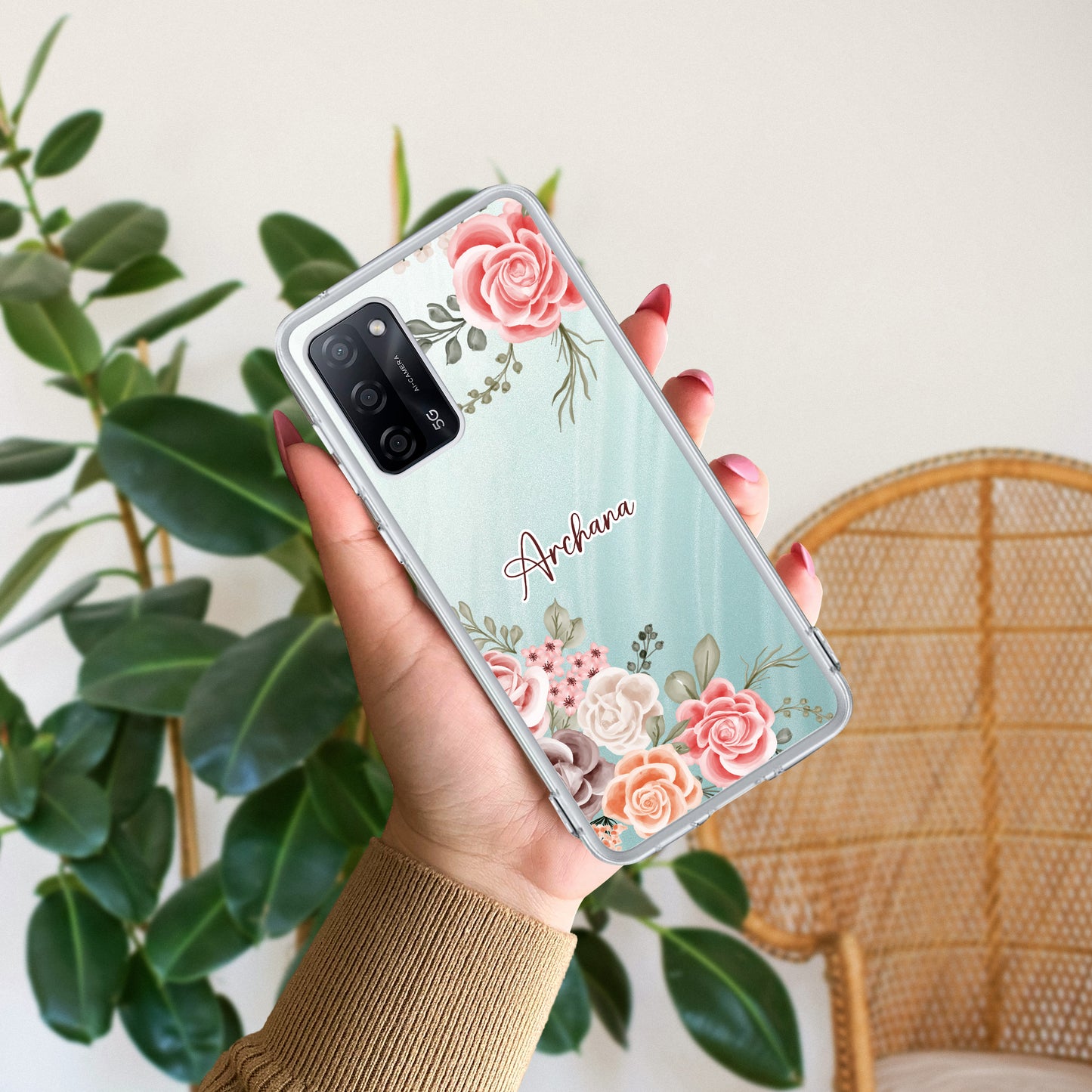 Pink Floral Transparent Silicon Case For Oppo ShopOnCliQ