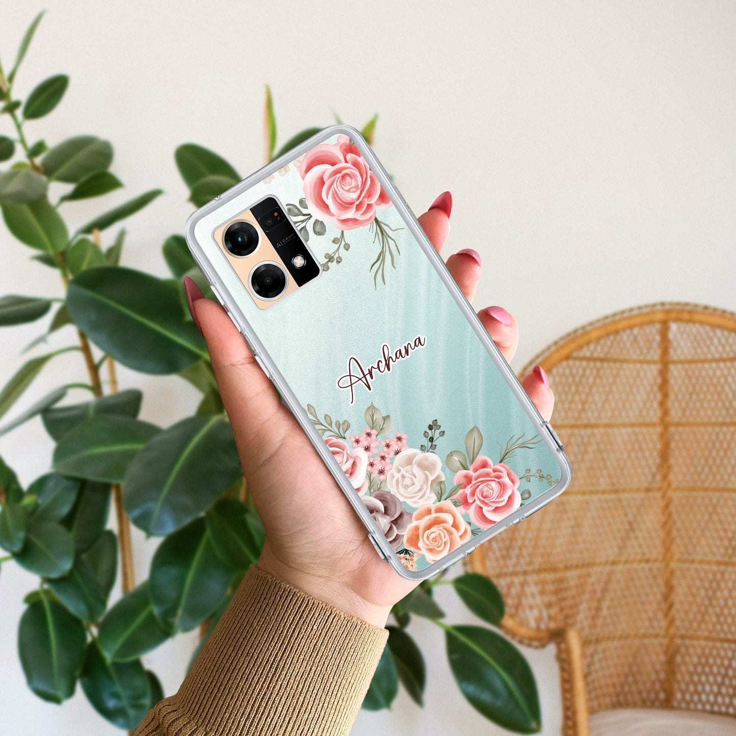 Pink Floral Transparent Silicon Case For Oppo ShopOnCliQ