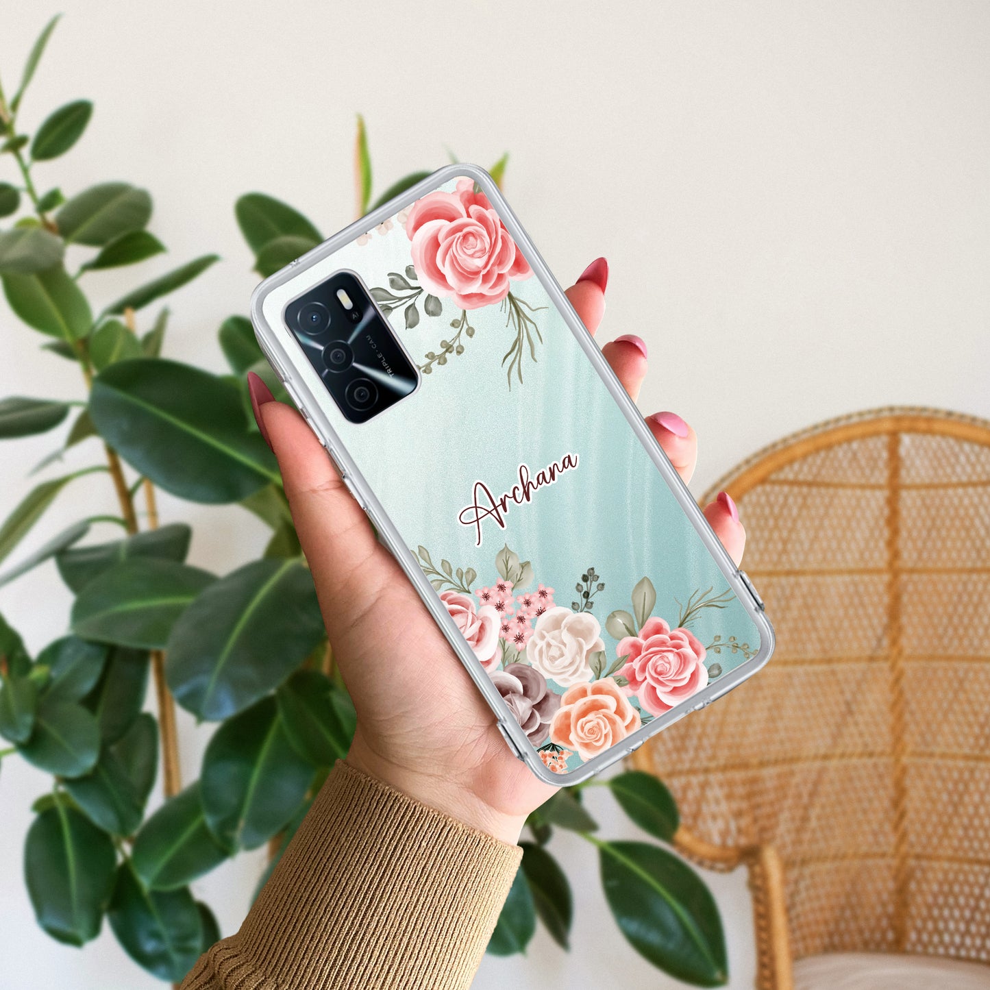 Pink Floral Transparent Silicon Case For Oppo - ShopOnCliQ