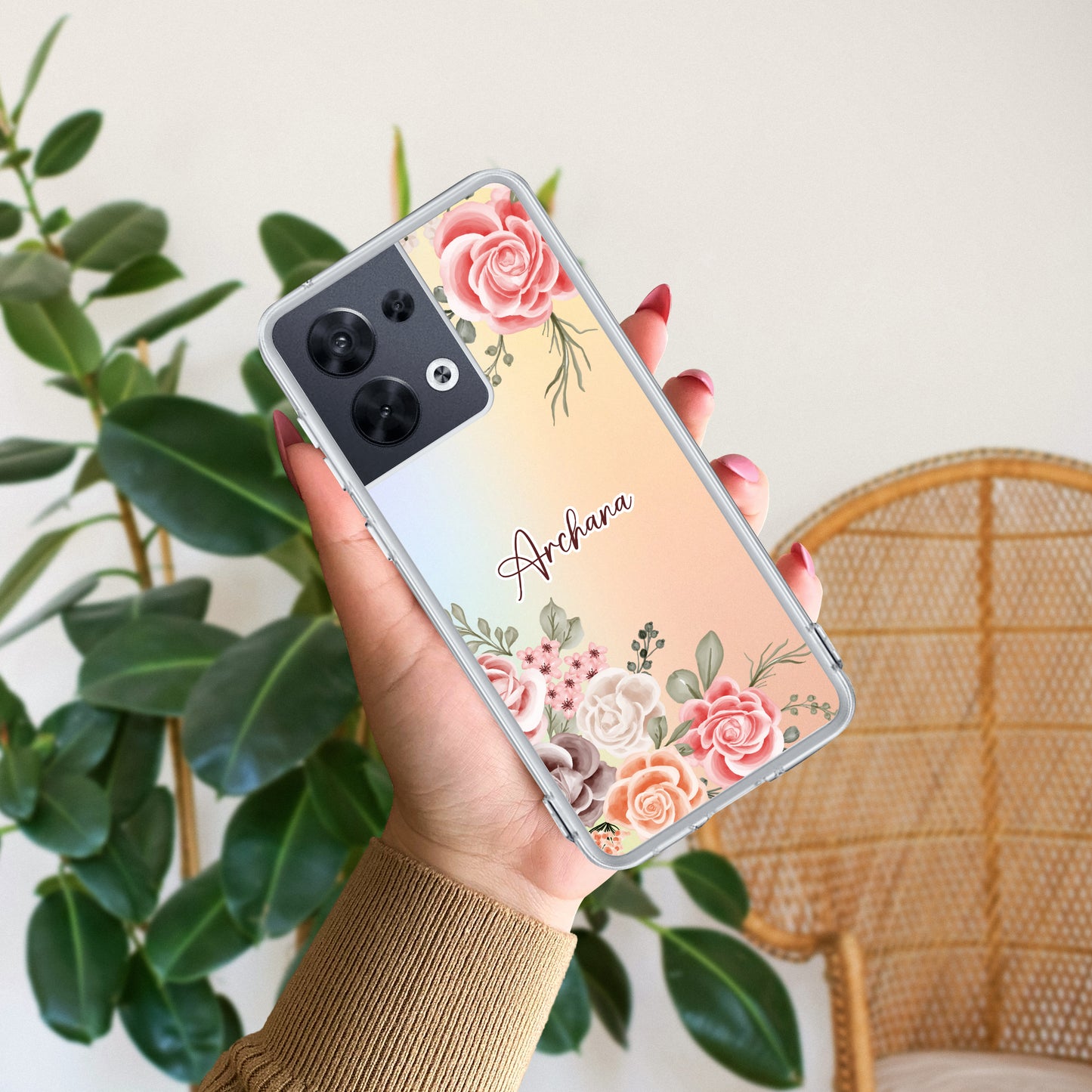 Pink Floral Transparent Silicon Case For Oppo - ShopOnCliQ