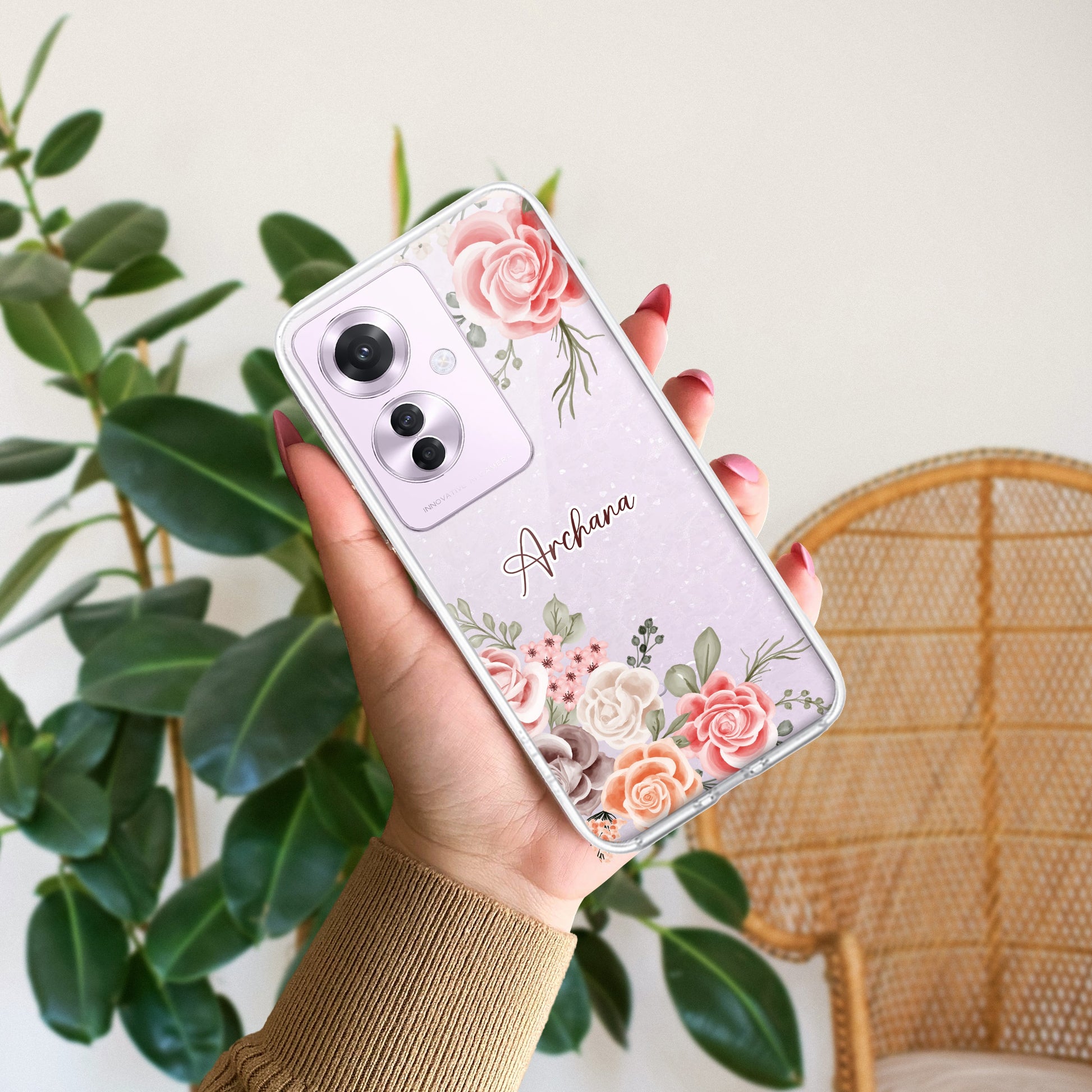 Pink Floral Transparent Silicon Case For Oppo ShopOnCliQ