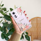 Pink Floral Anti Yellow Case For Oppo F25 Pro 5G