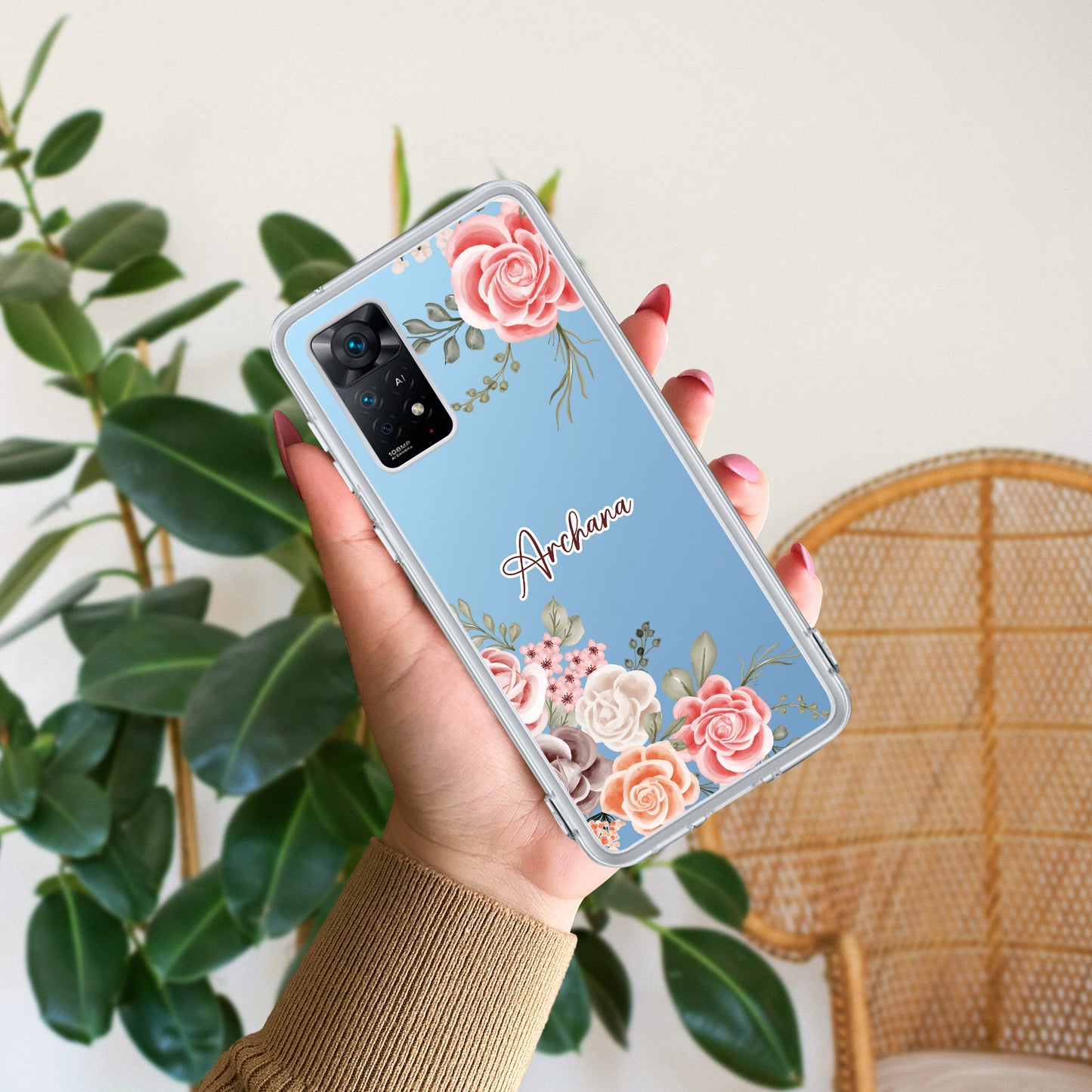 Pink Floral Transparent Silicon Case For Poco - ShopOnCliQ