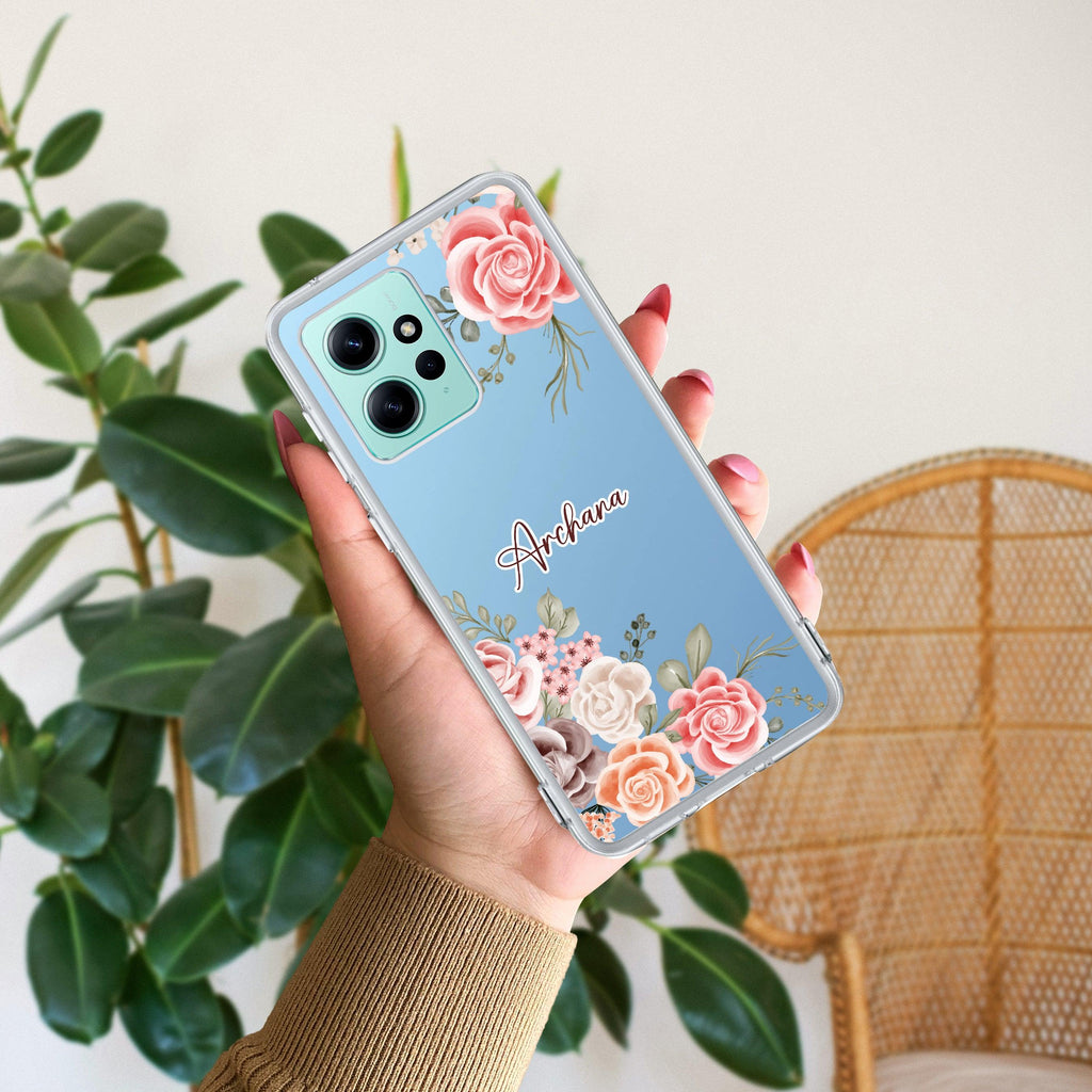 Pink Floral Transparent Silicon Case For Poco - ShopOnCliQ