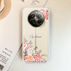 Pink Floral Transparent Silicon Case For Realme 11 Pro 5G
