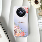 Pink Floral Transparent Silicon Case For Realme 10 4G