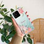 Pink Floral Transparent Silicon Case For Realme Narzo 50 5G