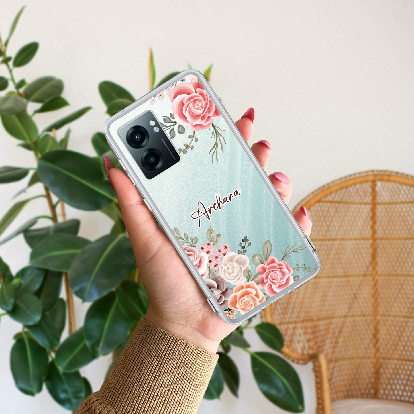 Pink Floral Transparent Silicon Case For Realme/Narzo ShopOnCliQ