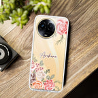 Pink Floral Transparent Silicon Case For Realme Narzo 60X /  Realme 11X