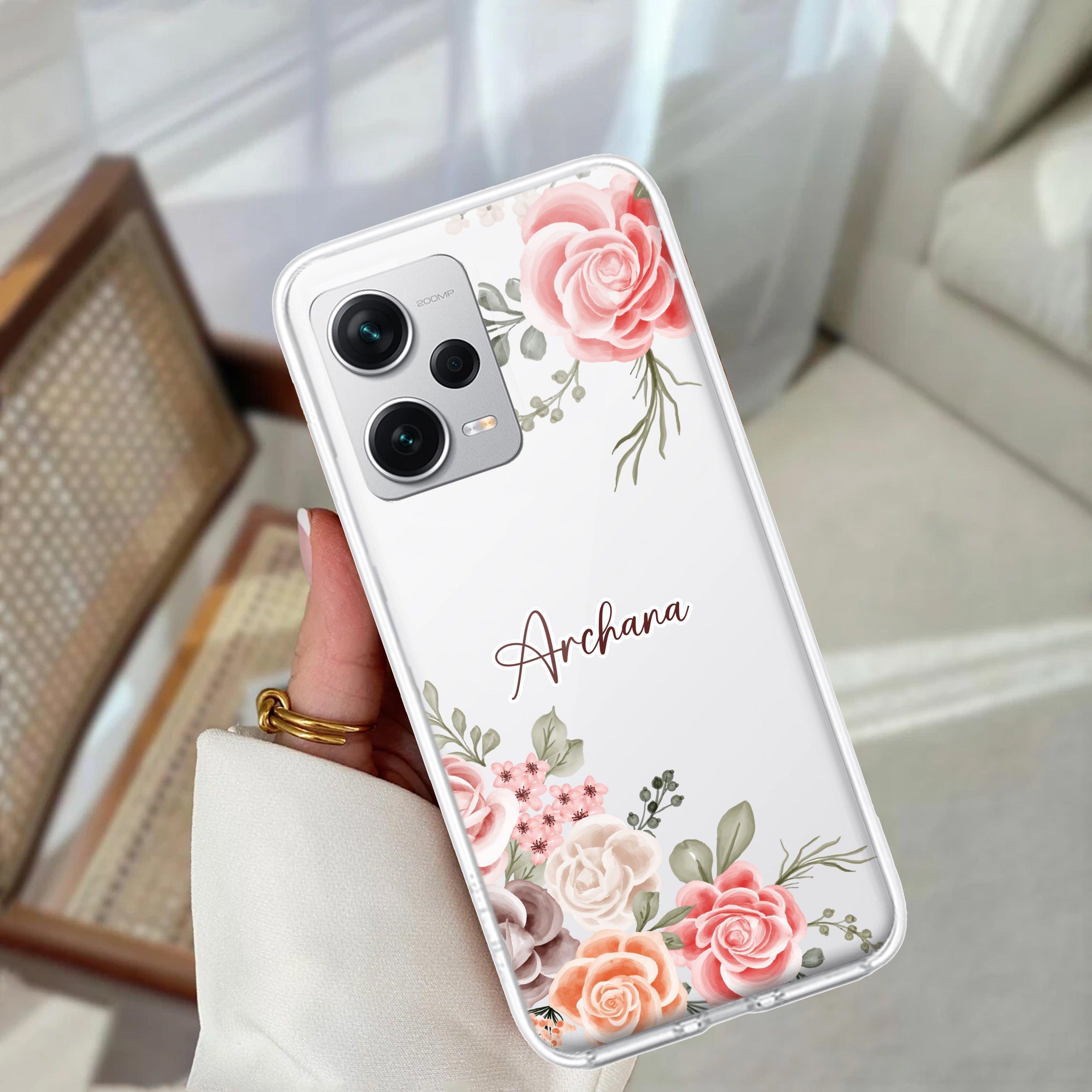 Pink Floral Transparent Silicon Case For Redmi/Xiaomi - ShopOnCliQ