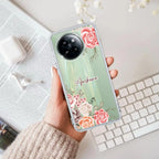 Pink Floral Transparent Silicon Case For Redmi Note 11
