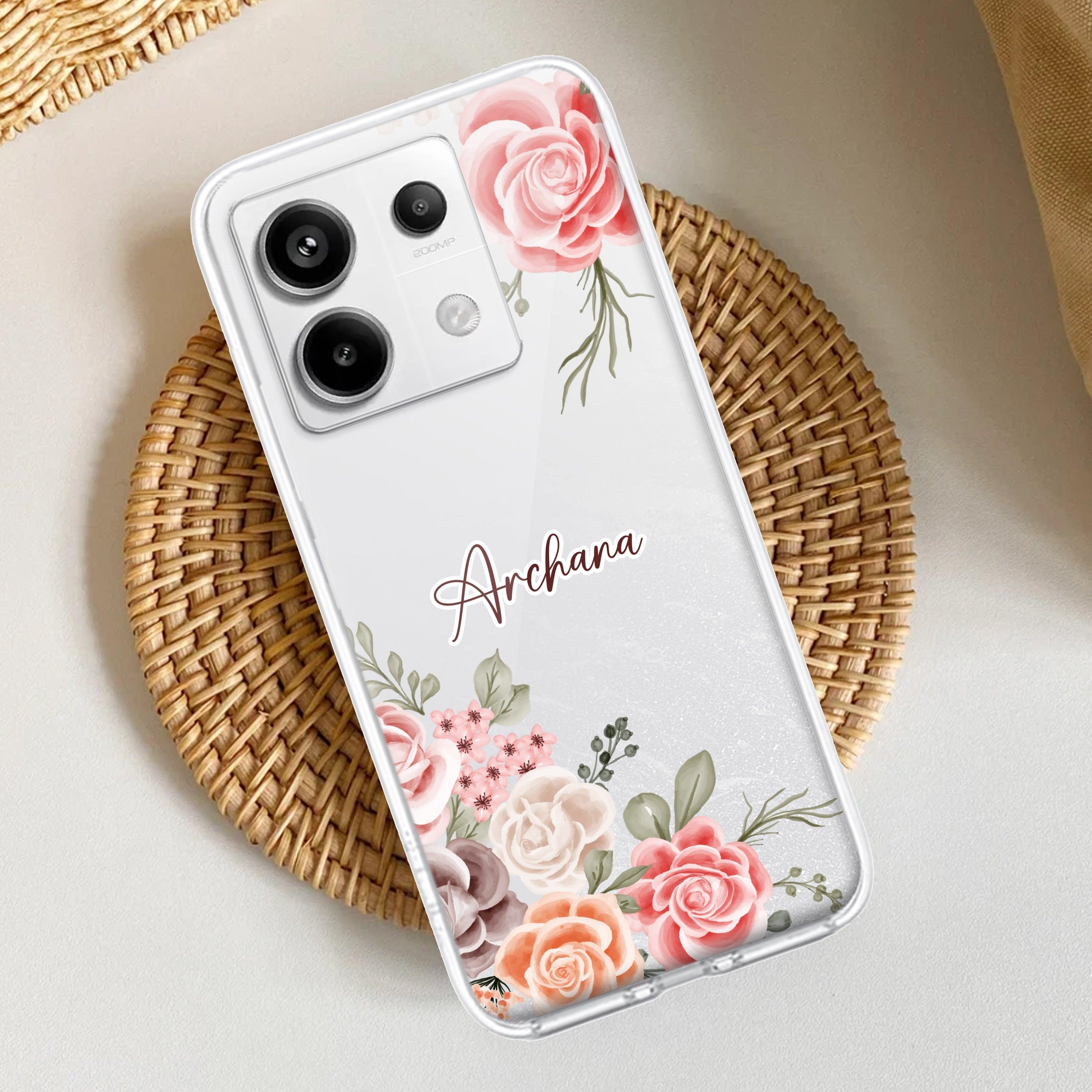 Pink Floral Transparent Silicon Case For Redmi/Xiaomi - ShopOnCliQ