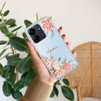 Pink Floral Transparent Silicon Case For Redmi Note 13 Pro Plus 5G