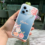 Pink Floral Transparent Silicon Case For Redmi Note 9 Pro / Redmi Note 9 Pro Max / Redmi Note 10 lite