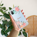 Pink Floral Transparent Silicon Case For Mi 11 Lite / Xiaomi 11 Lite NE 5G