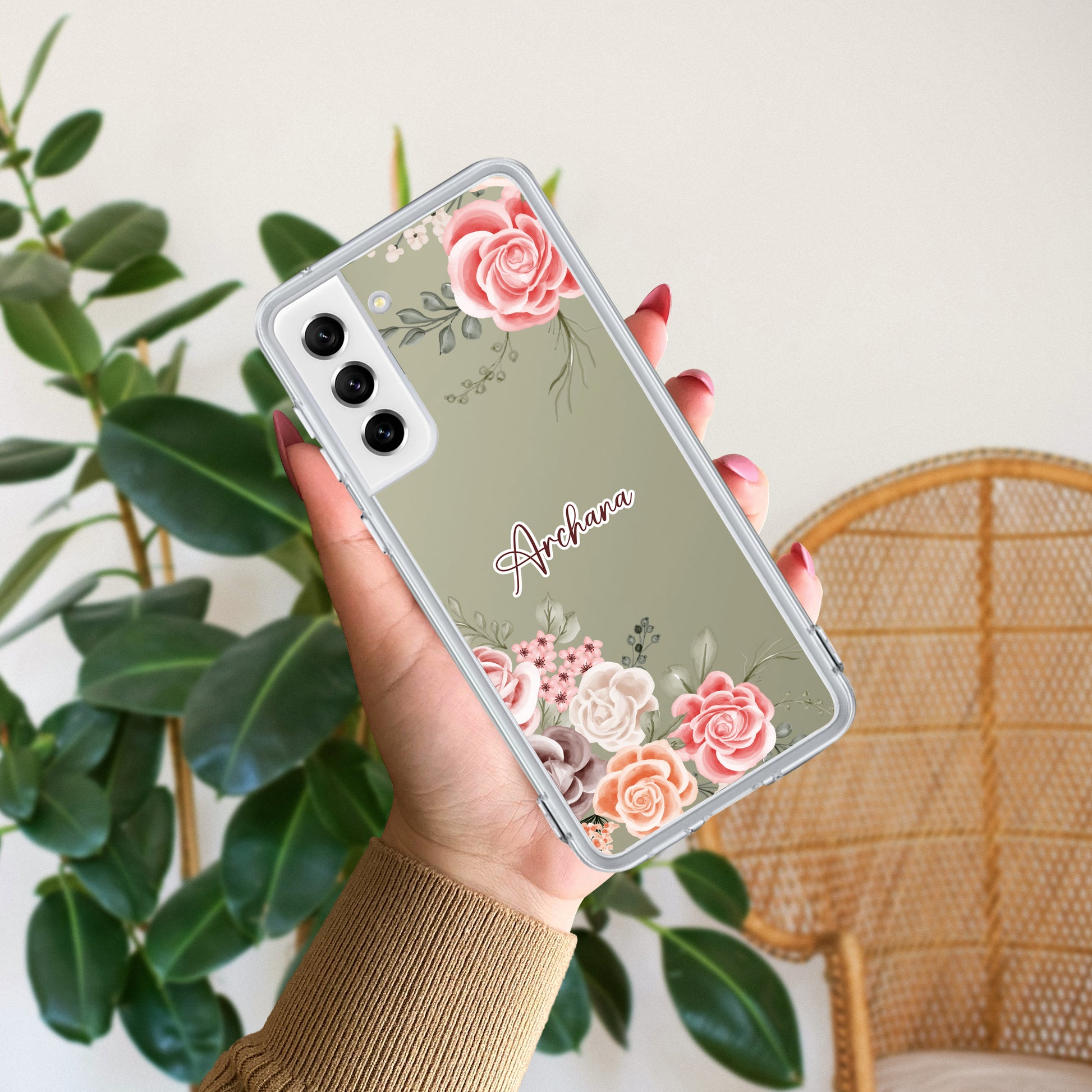 Pink Floral Transparent Silicon Case For Samsung ShopOnCliQ