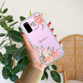 Pink Floral Transparent Silicon Case For Samsung Galaxy S20 FE