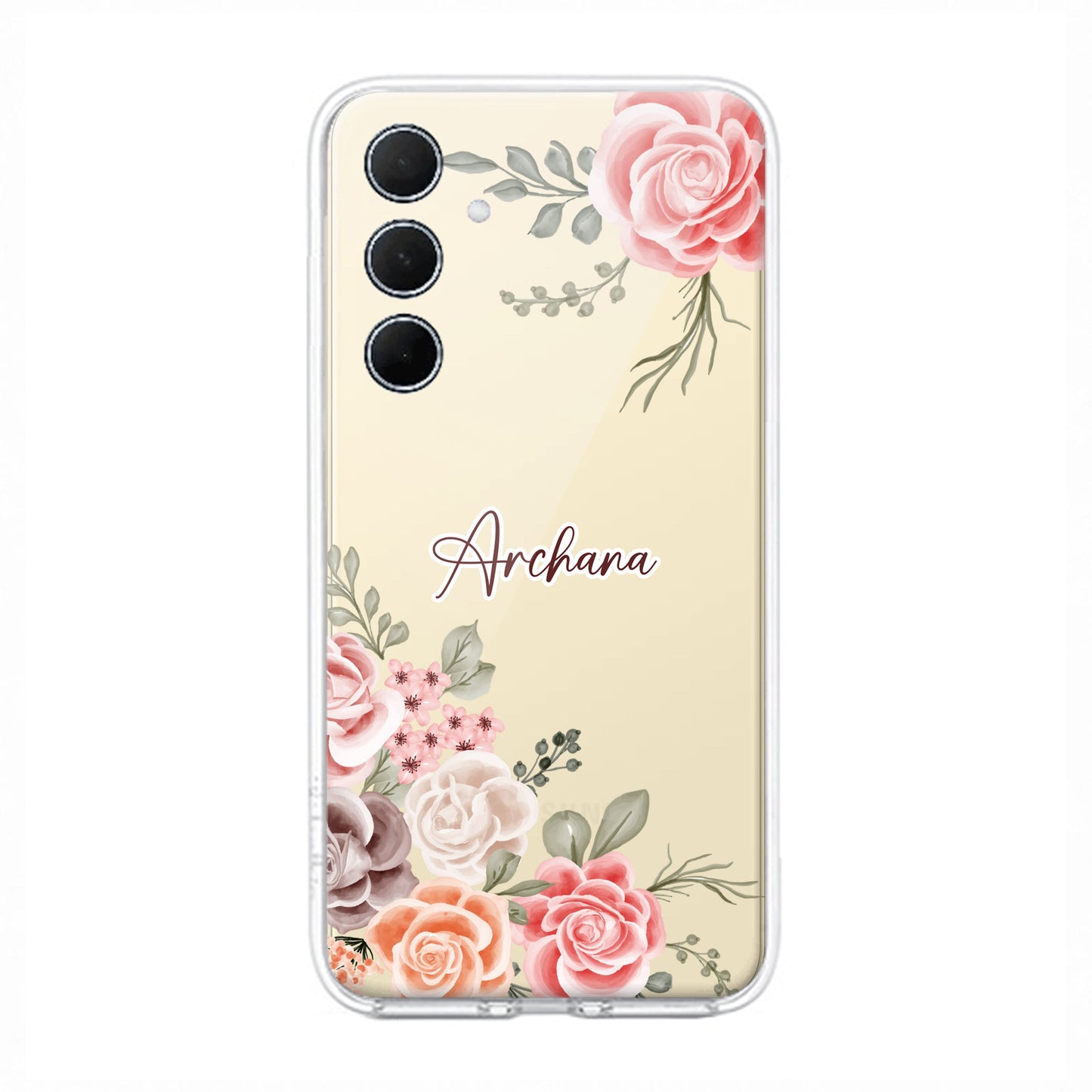 Pink Floral Transparent Silicon Case For Samsung ShopOnCliQ