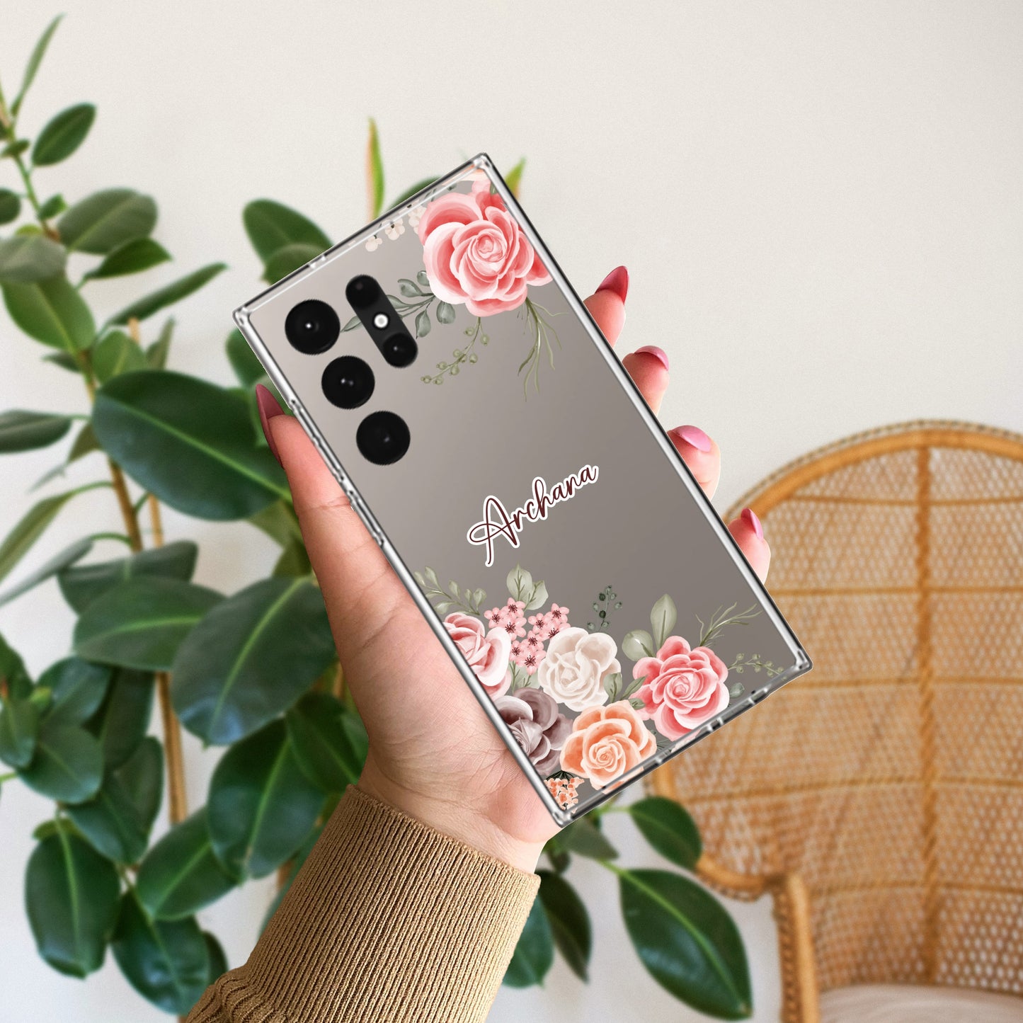 Pink Floral Transparent Silicon Case For Samsung ShopOnCliQ