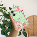 Pink Floral Transparent Silicon Case For Vivo Y27 4G