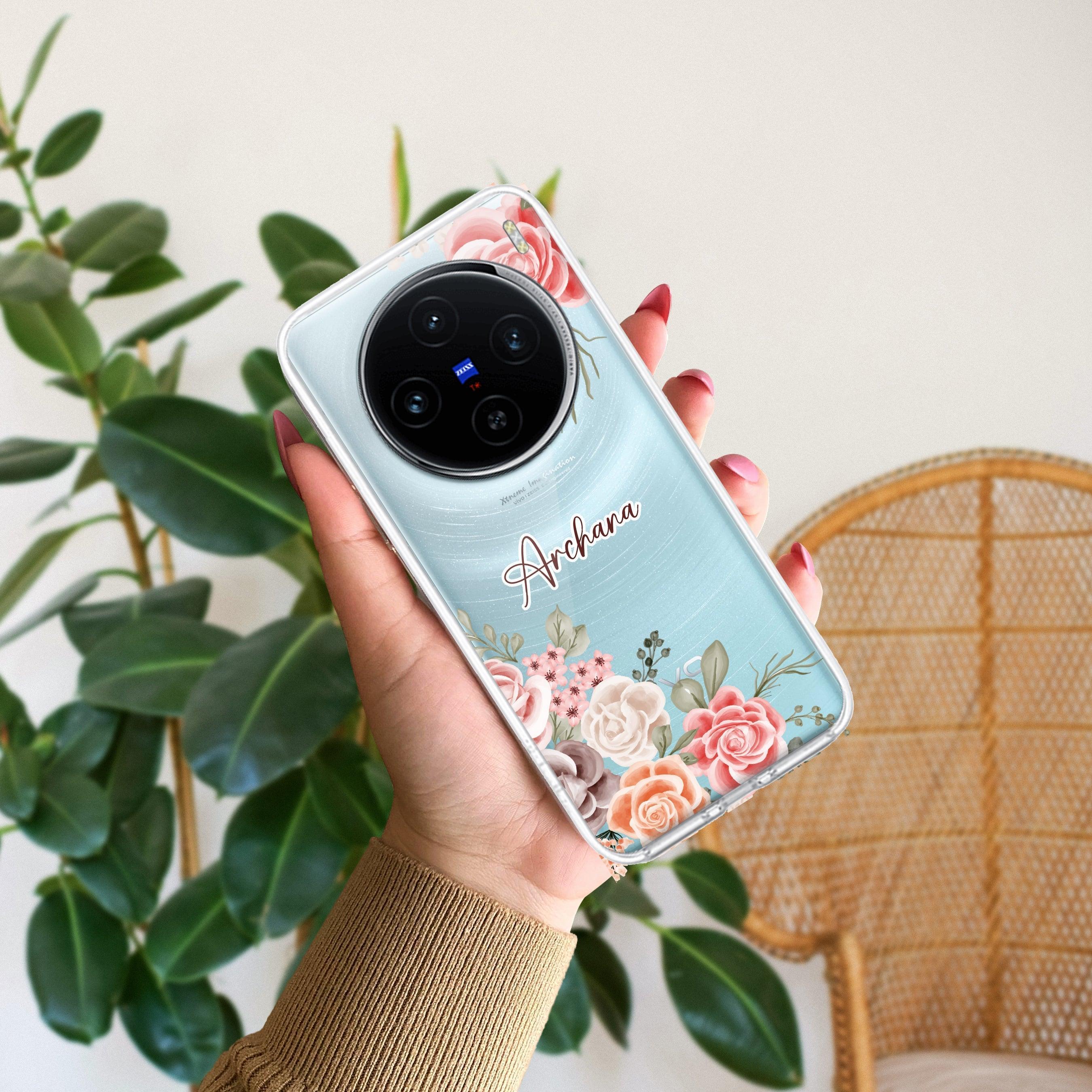 Pink Floral Transparent Silicon Case For Vivo - ShopOnCliQ