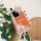 Pink Floral Transparent Silicon Case For Vivo Y73