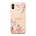 Pink Floral Transparent Silicon Case For iPhone X/Xs