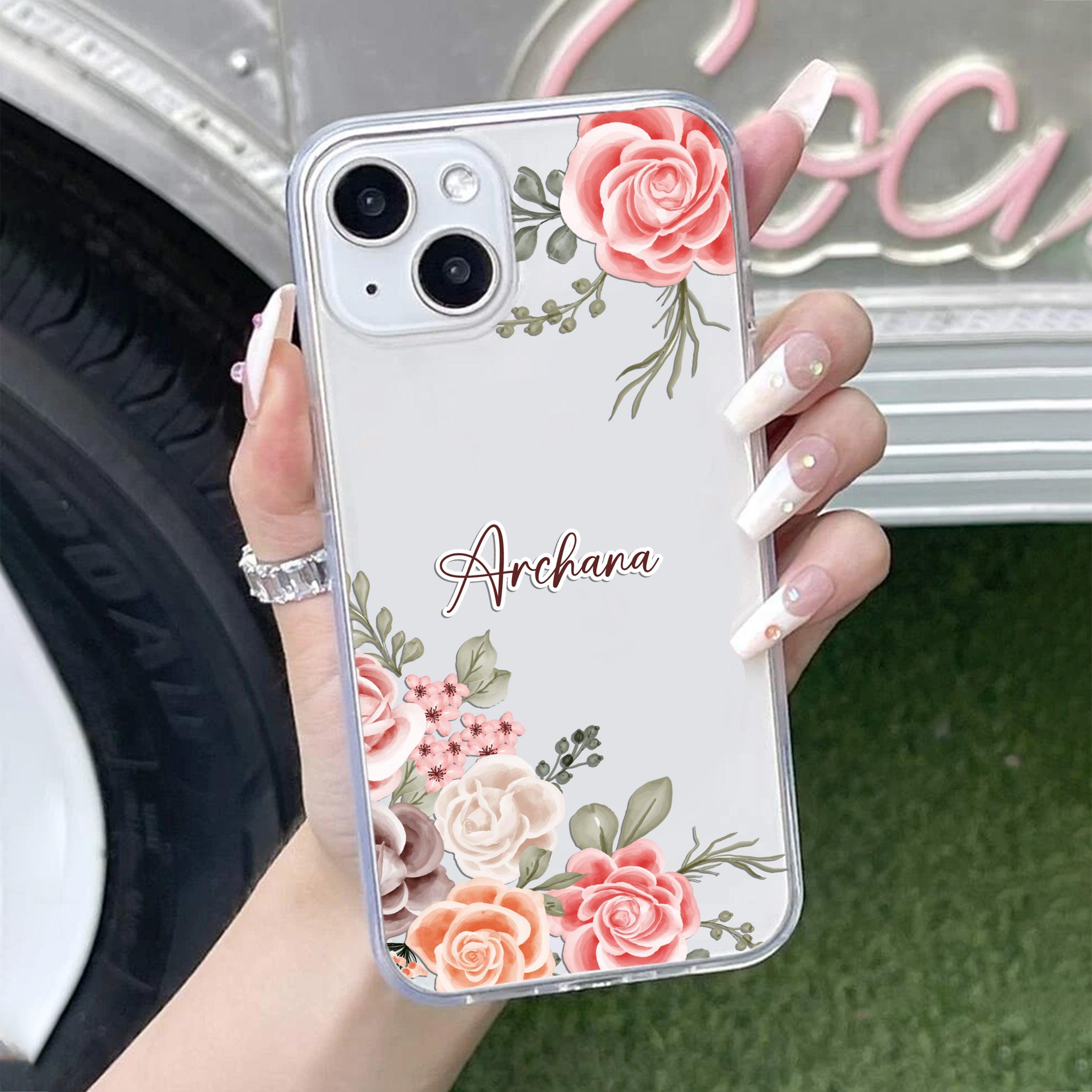 Pink Floral Transparent Silicon Case For iPhone - ShopOnCliQ