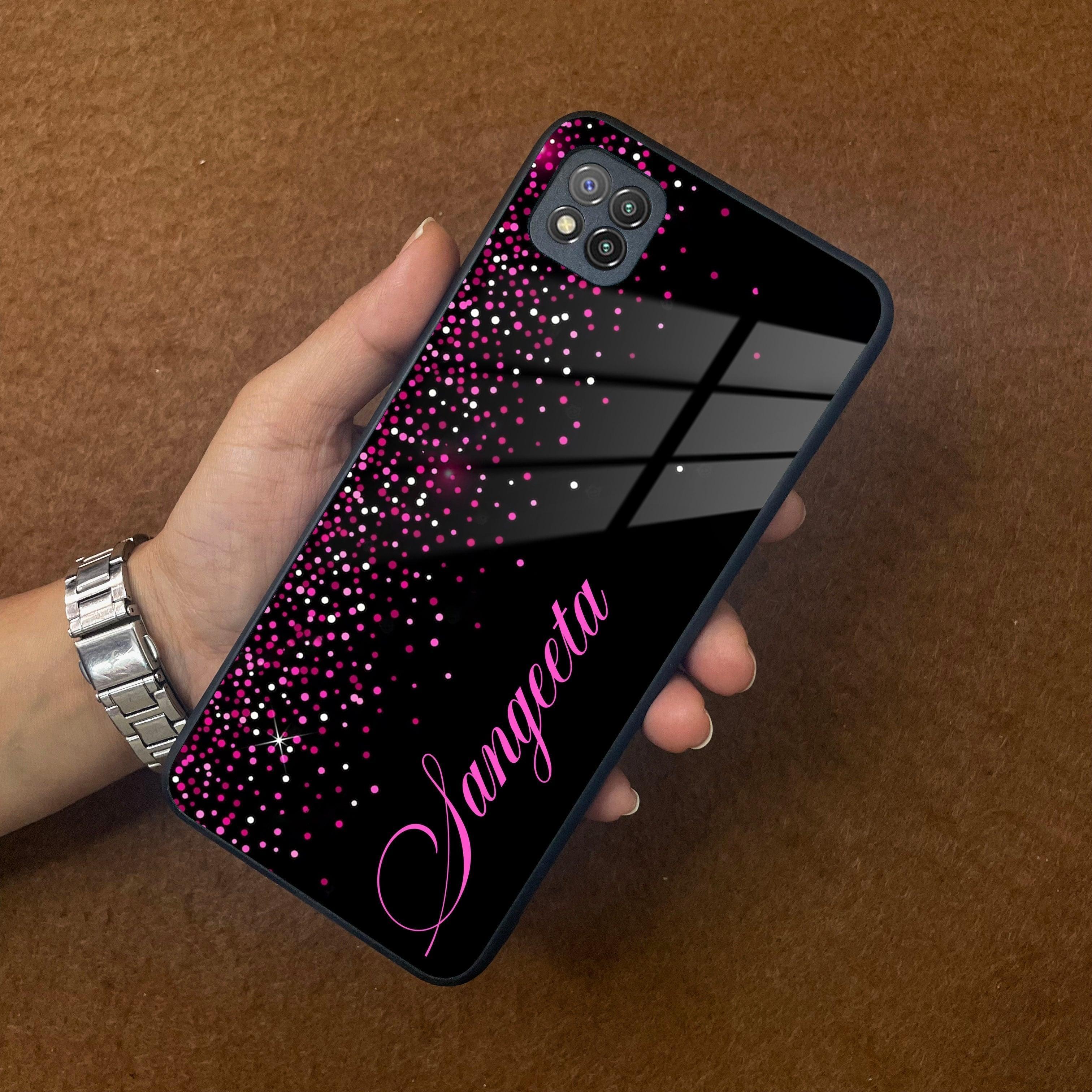 Pink Glitter Customize Glass Case Cover For Poco - ShopOnCliQ