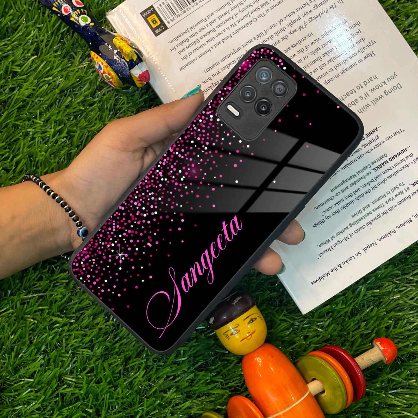 Pink Glitter Customize Glass Case Cover For Realme/Narzo ShopOnCliQ