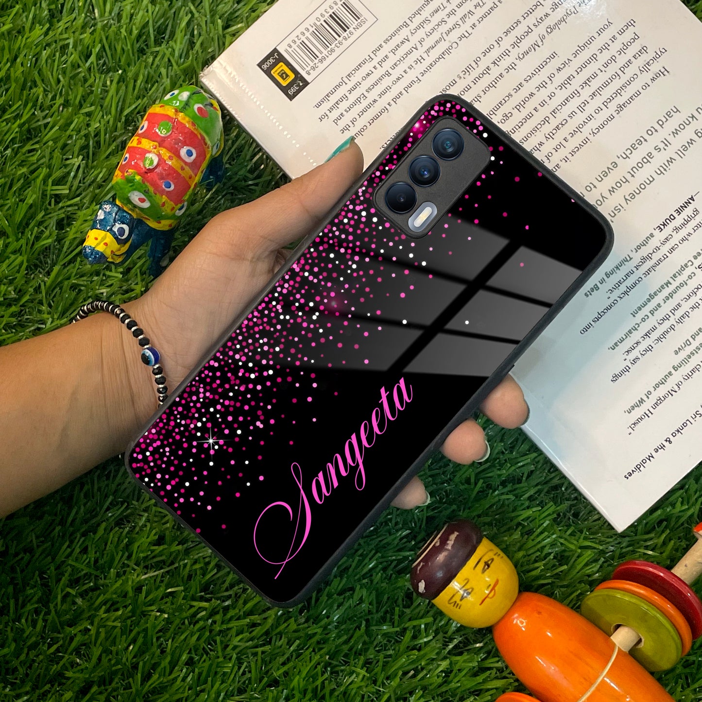 Pink Glitter Customize Glass Case Cover For Realme/Narzo ShopOnCliQ