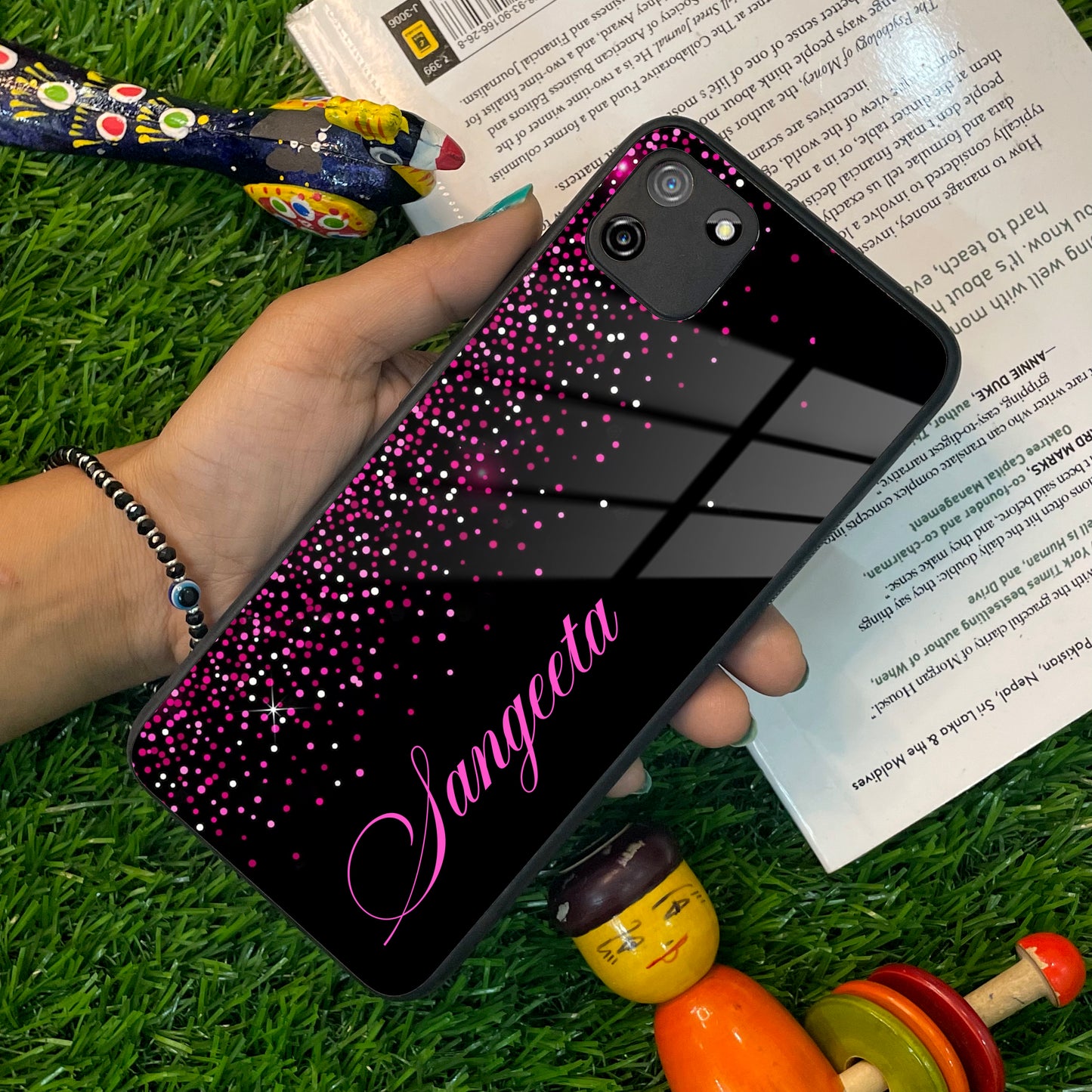 Pink Glitter Customize Glass Case Cover For Realme/Narzo ShopOnCliQ