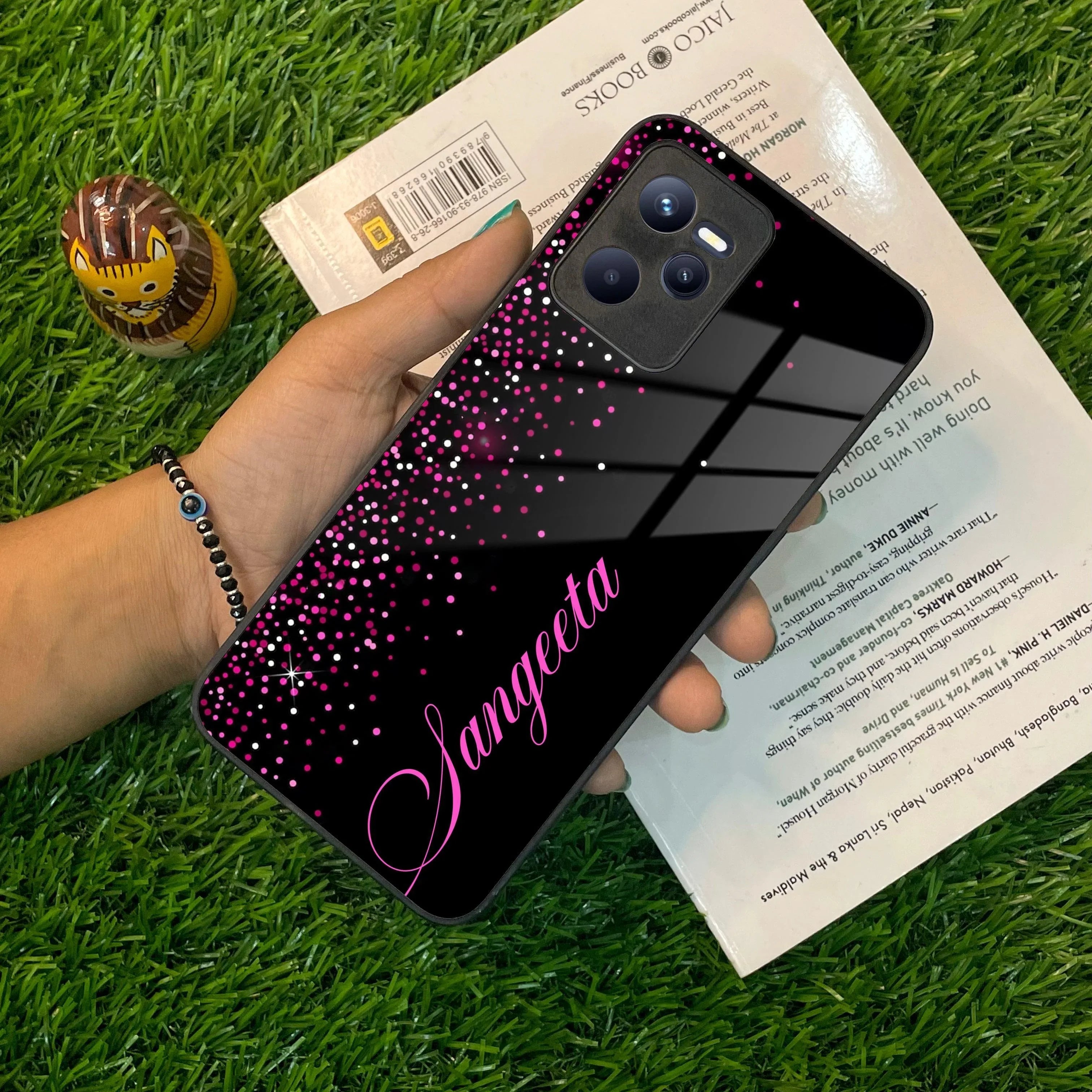 Pink Glitter Customize Glass Case Cover For Realme/Narzo - ShopOnCliQ