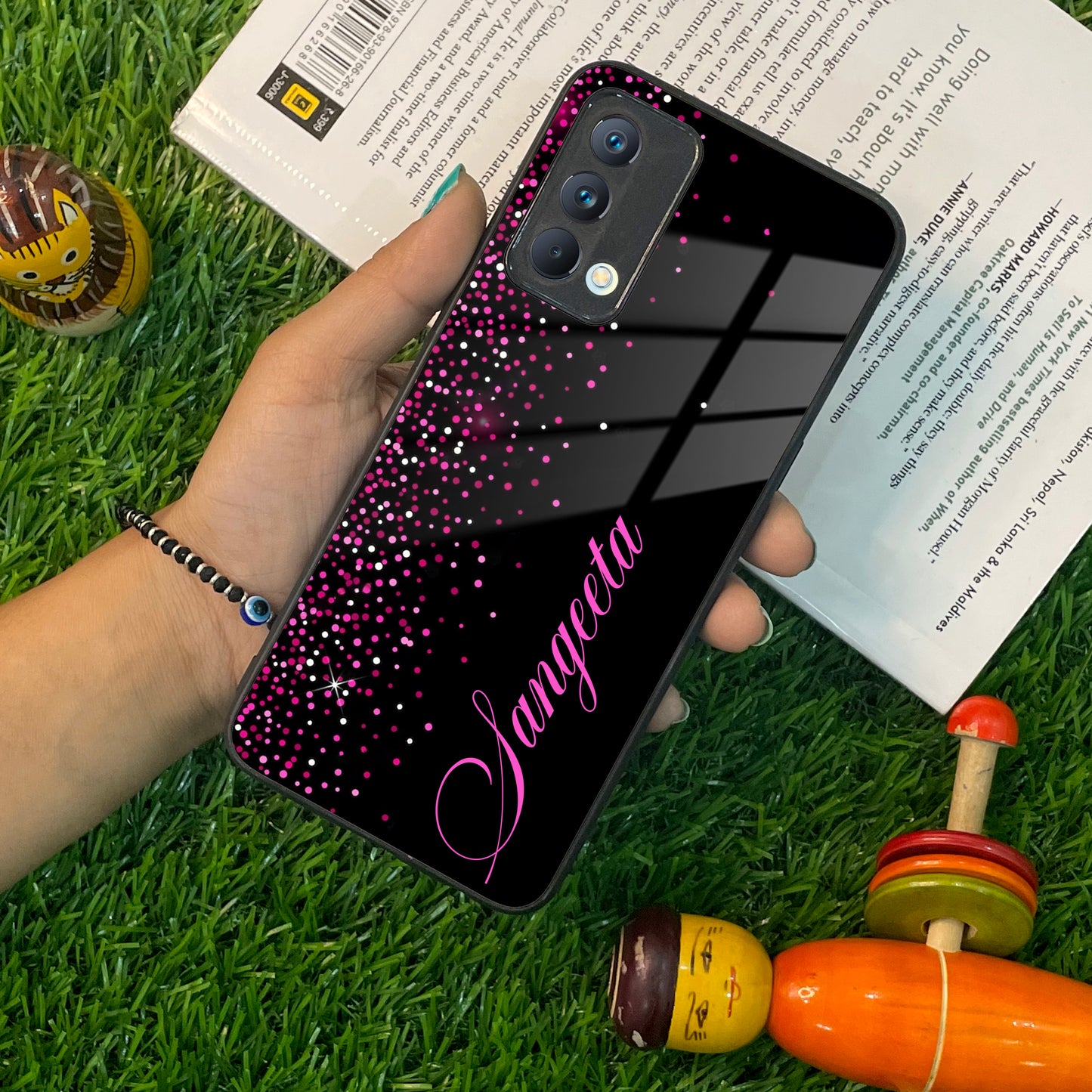 Pink Glitter Customize Glass Case Cover For Realme/Narzo ShopOnCliQ