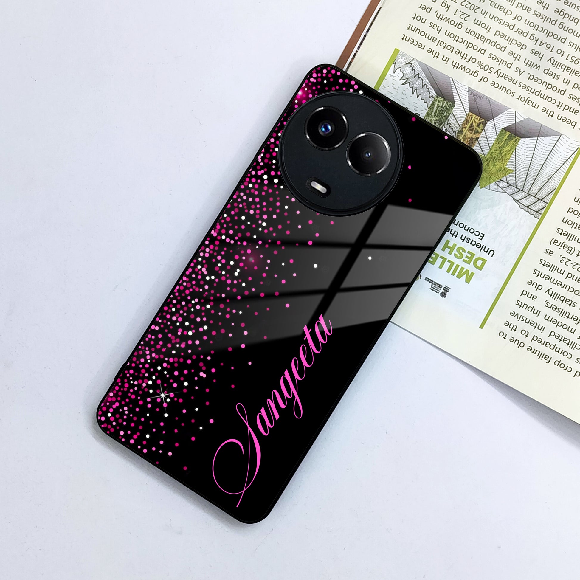 Pink Glitter Customize Glass Case Cover For Realme/Narzo ShopOnCliQ