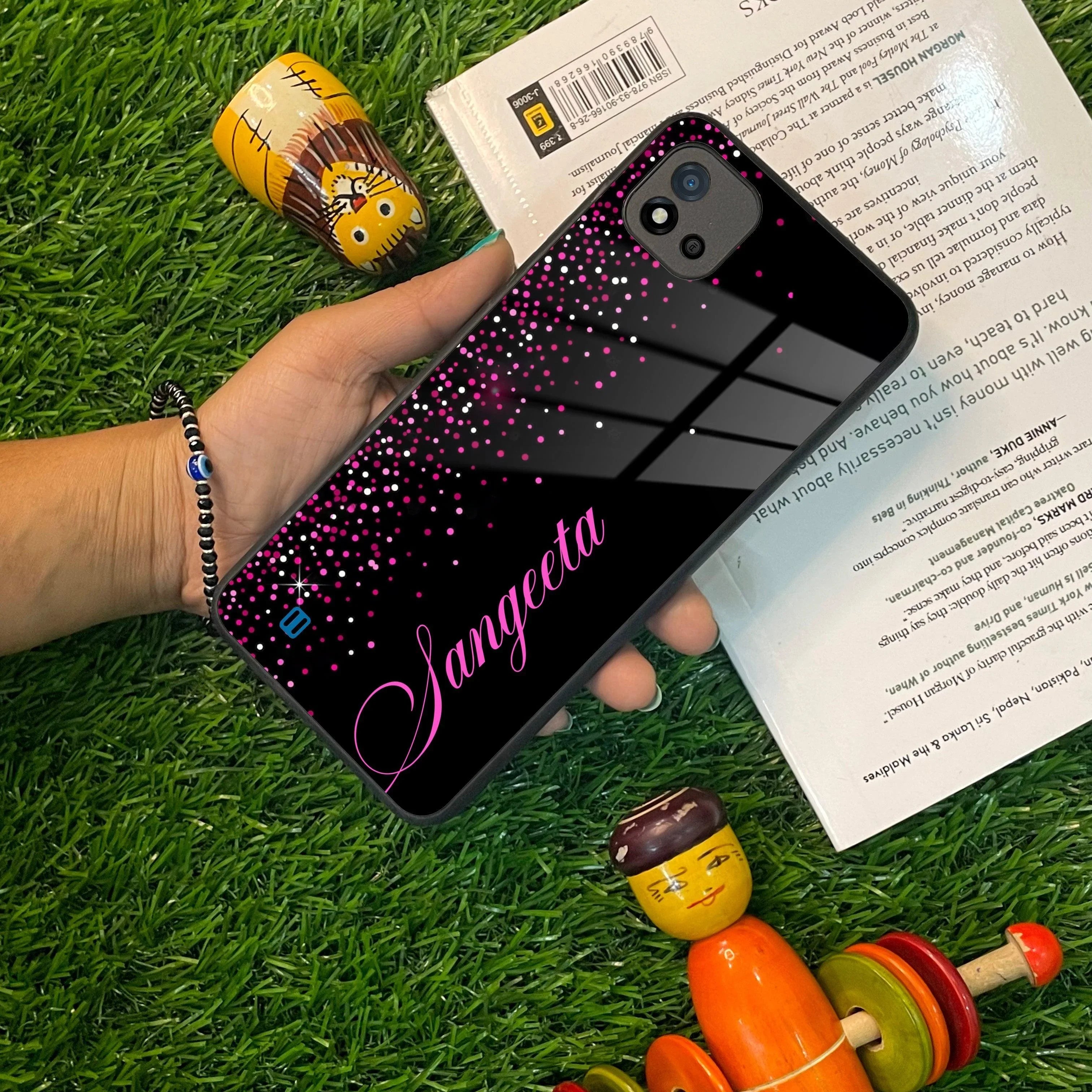 Pink Glitter Customize Glass Case Cover For Realme/Narzo - ShopOnCliQ