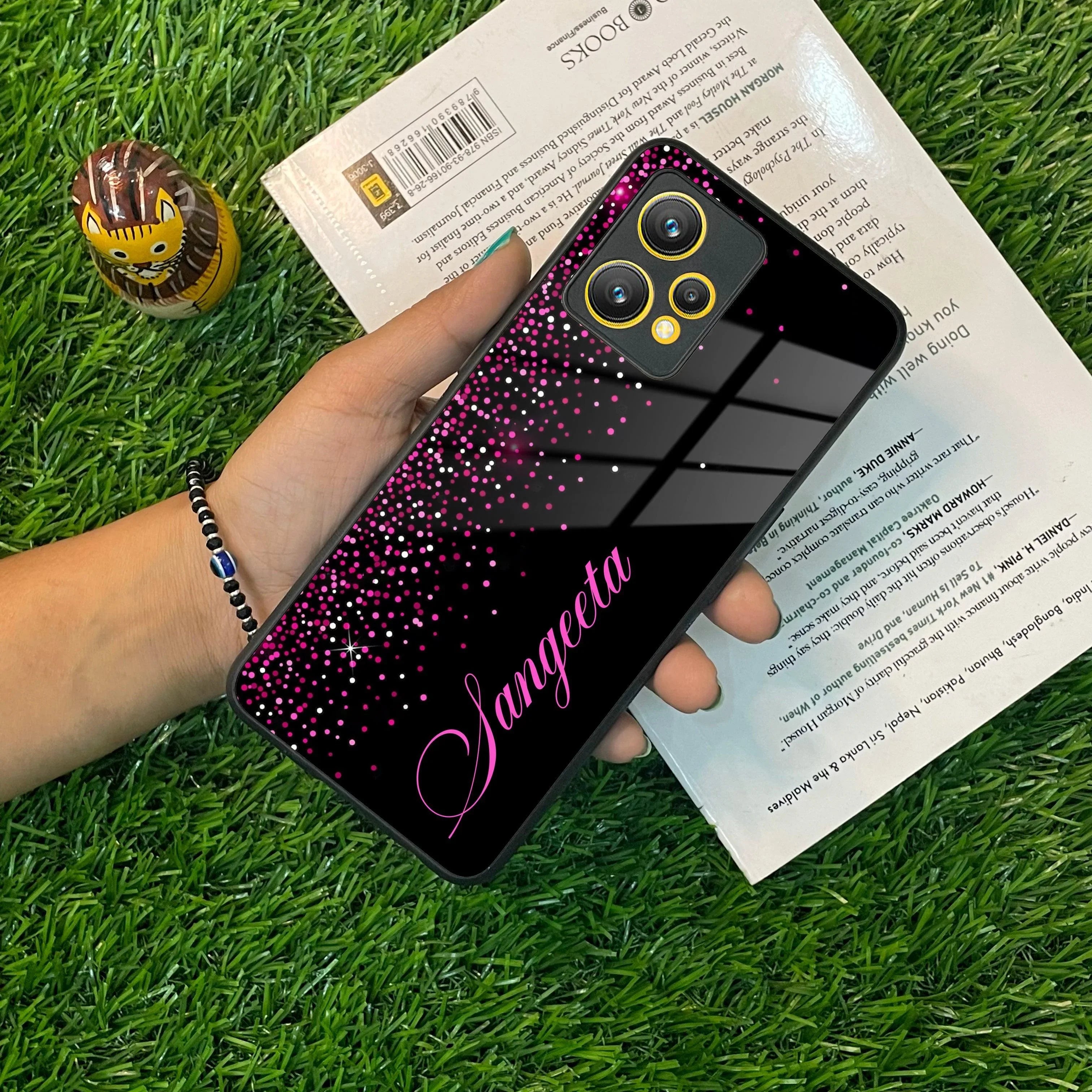 Pink Glitter Customize Glass Case Cover For Realme/Narzo - ShopOnCliQ