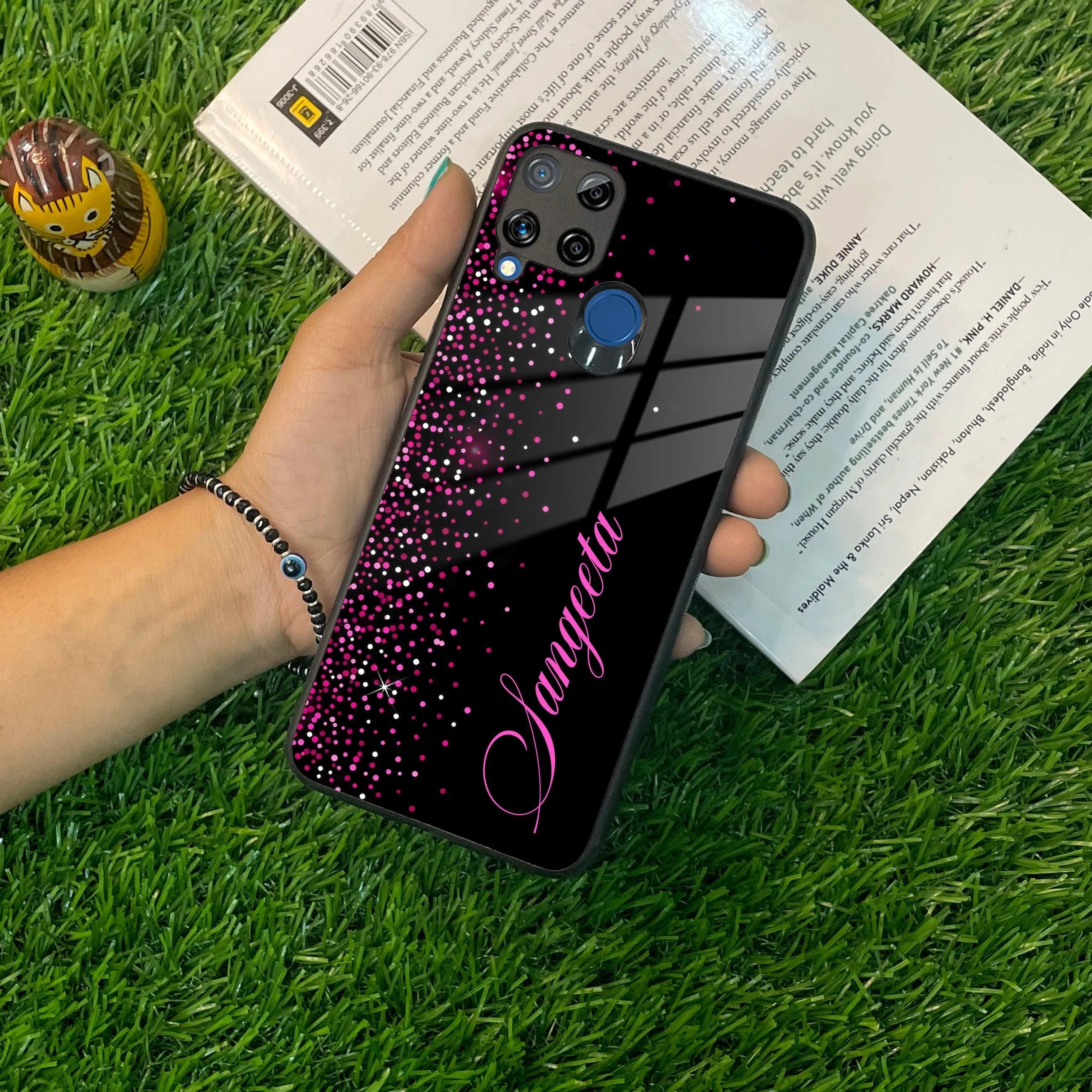 Pink Glitter Customize Glass Case Cover For Realme/Narzo - ShopOnCliQ