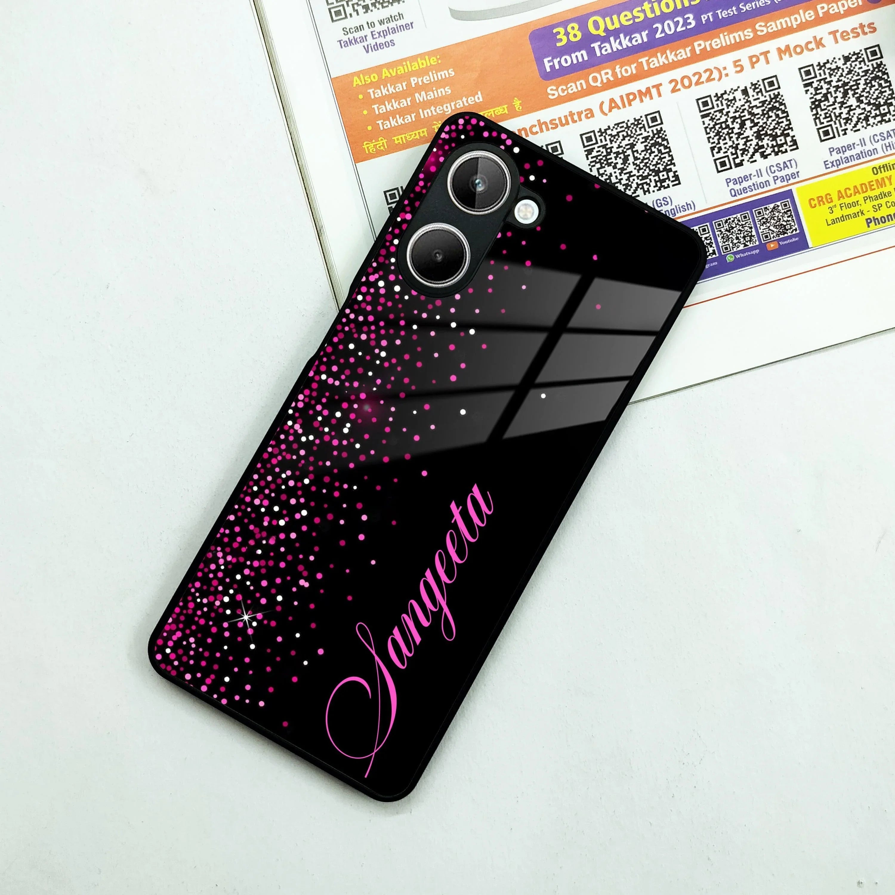 Pink Glitter Customize Glass Case Cover For Realme/Narzo - ShopOnCliQ