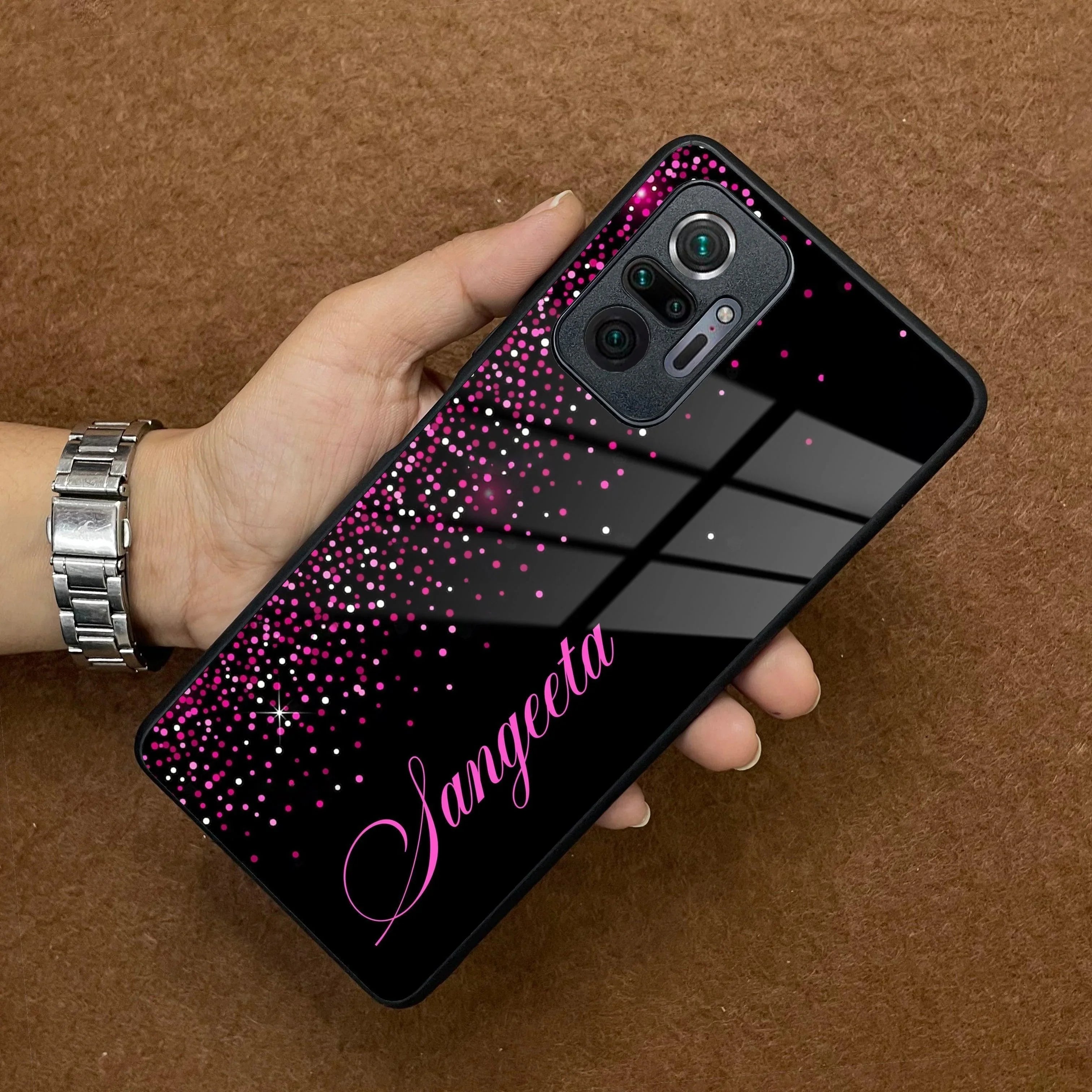 Pink Glitter Customize Glass Case Cover For Redmi/Xiaomi - ShopOnCliQ