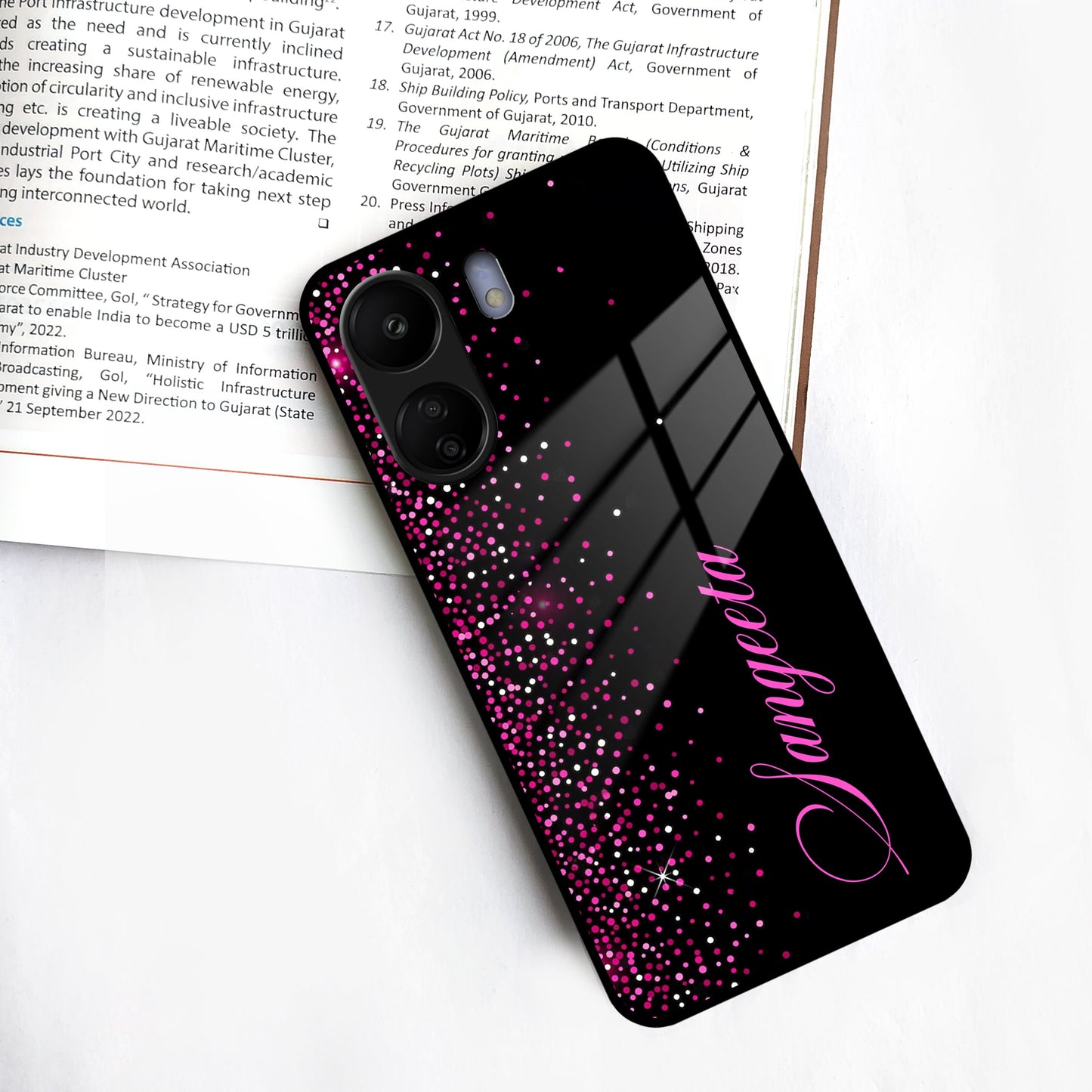 Pink Glitter Customize Glass Case Cover For Redmi/Xiaomi ShopOnCliQ