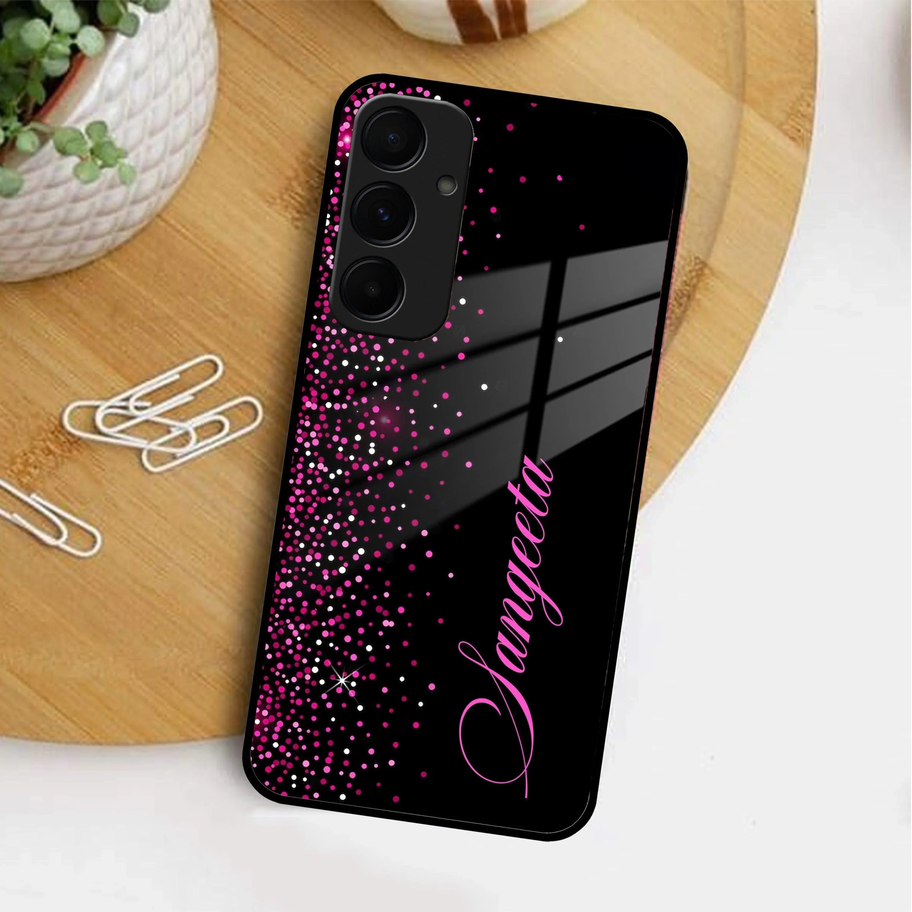 Pink Glitter Customize Glass Case Cover For Samsung - ShopOnCliQ