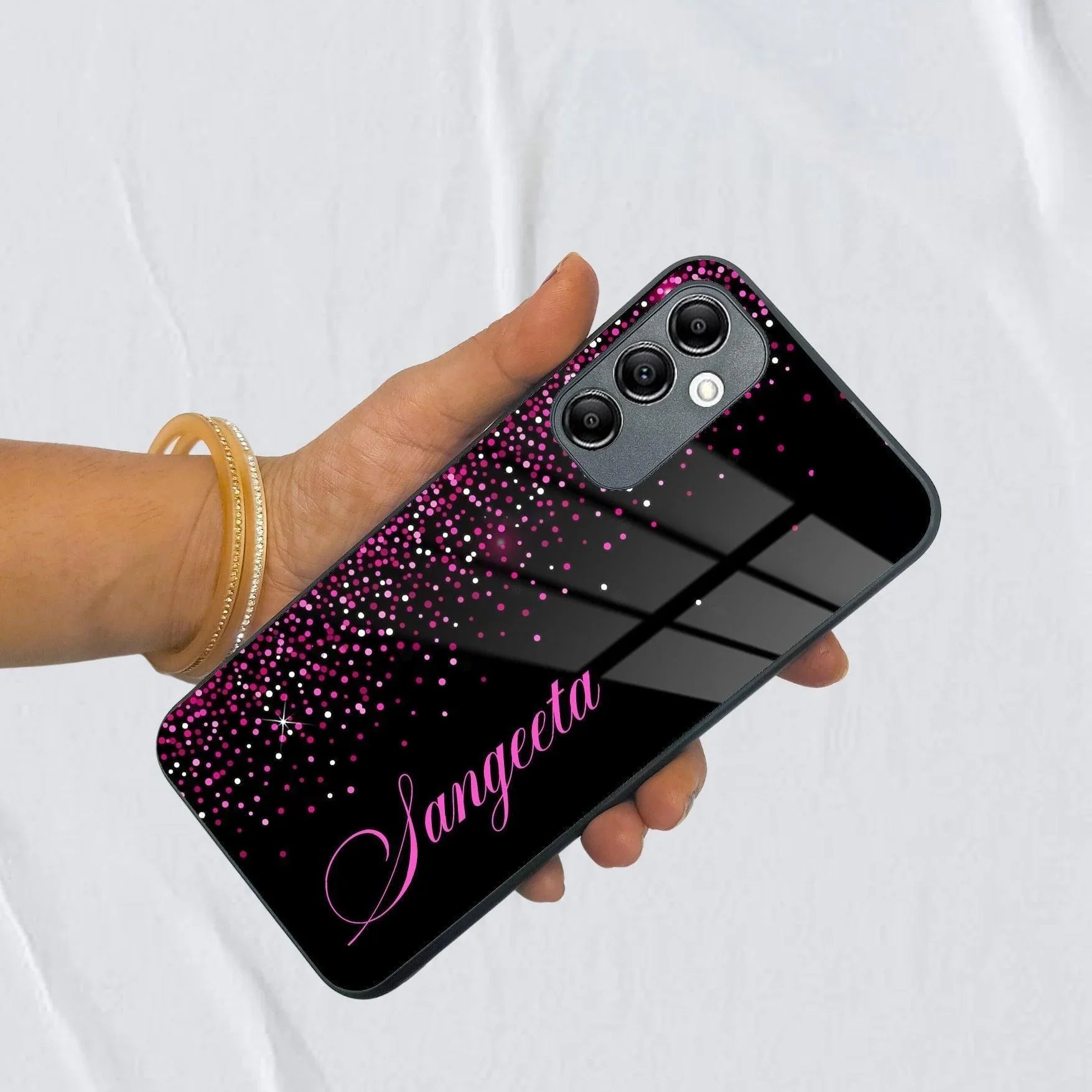 Pink Glitter Customize Glass Case Cover For Samsung - ShopOnCliQ
