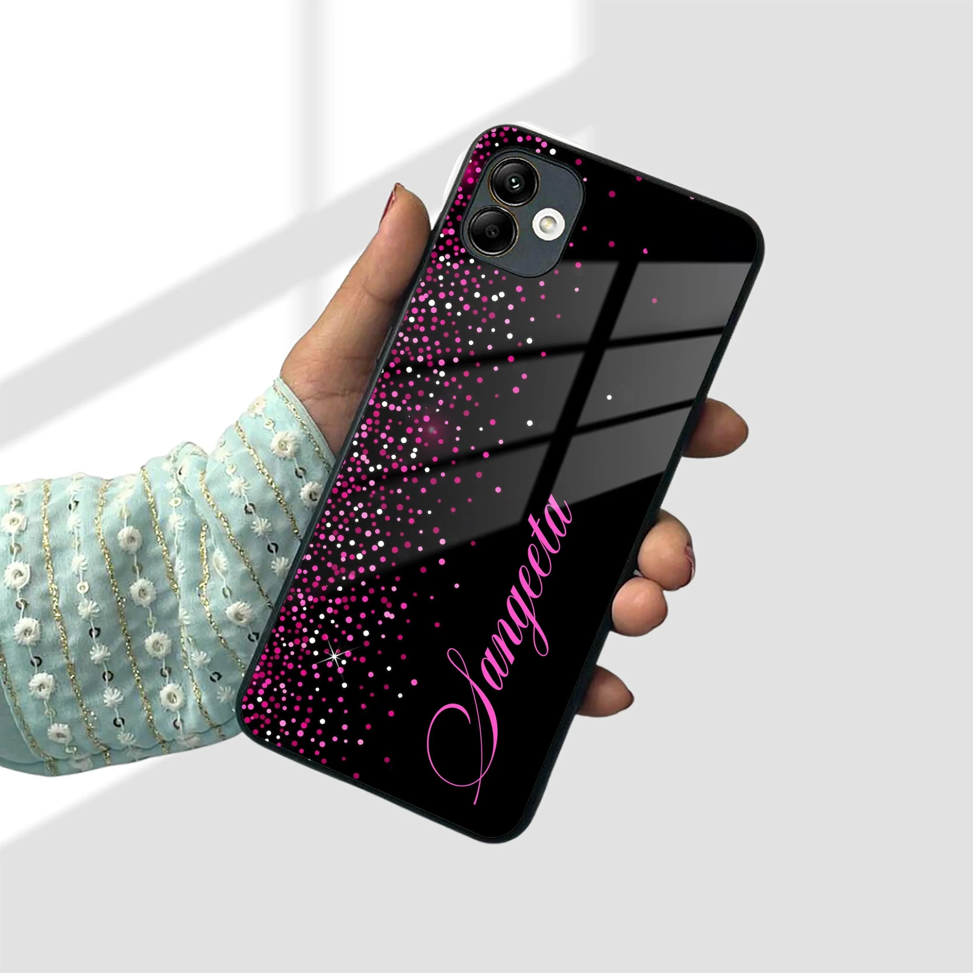 Pink Glitter Customize Glass Case Cover For Samsung - ShopOnCliQ