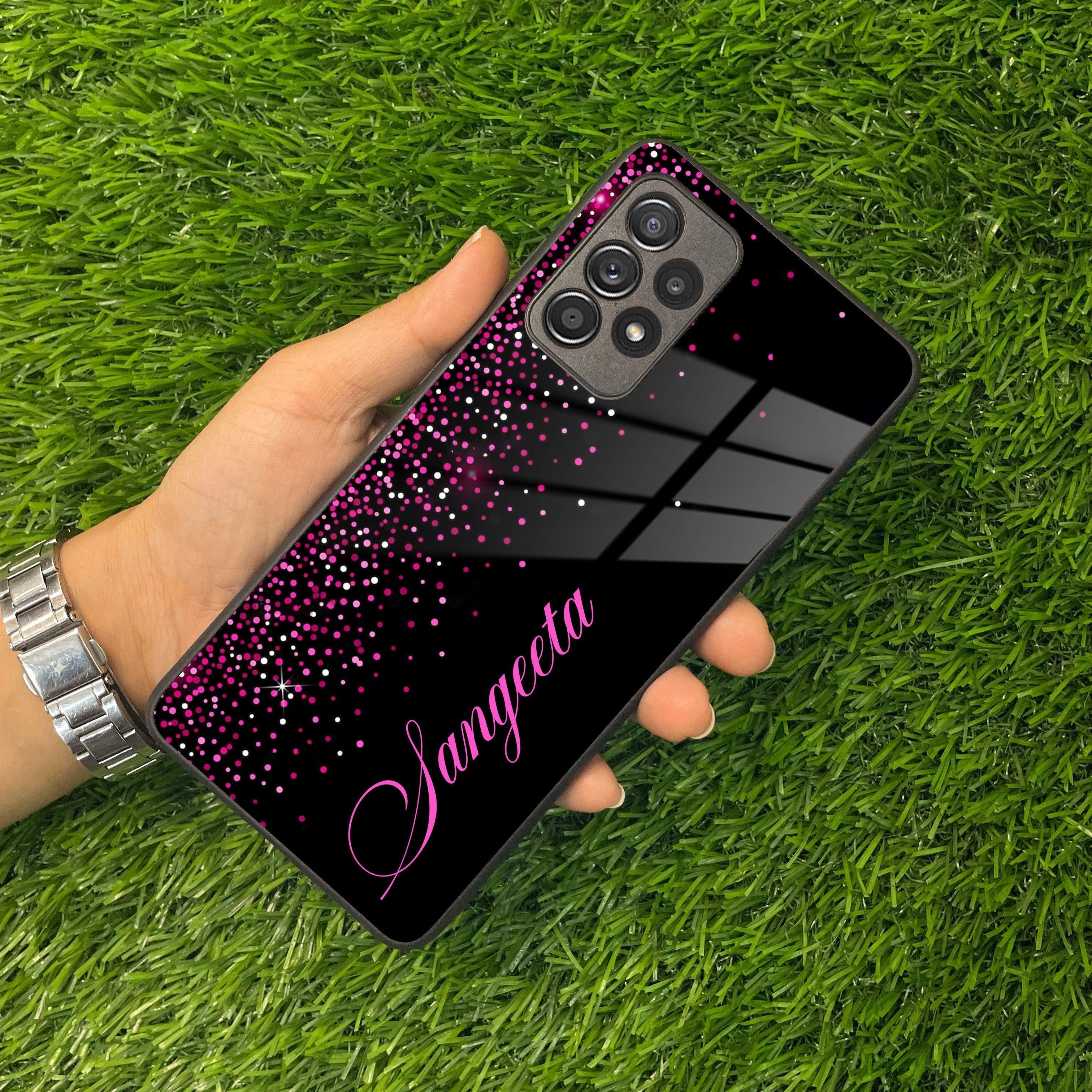 Pink Glitter Customize Glass Case Cover For Samsung - ShopOnCliQ