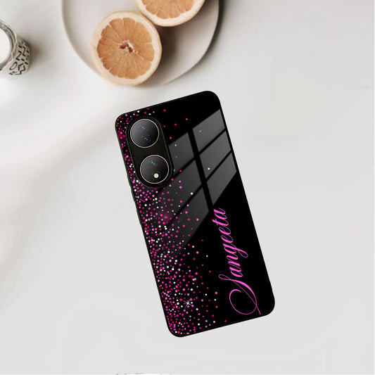 Pink Glitter Customize Glass Case Cover For Vivo ShopOnCliQ